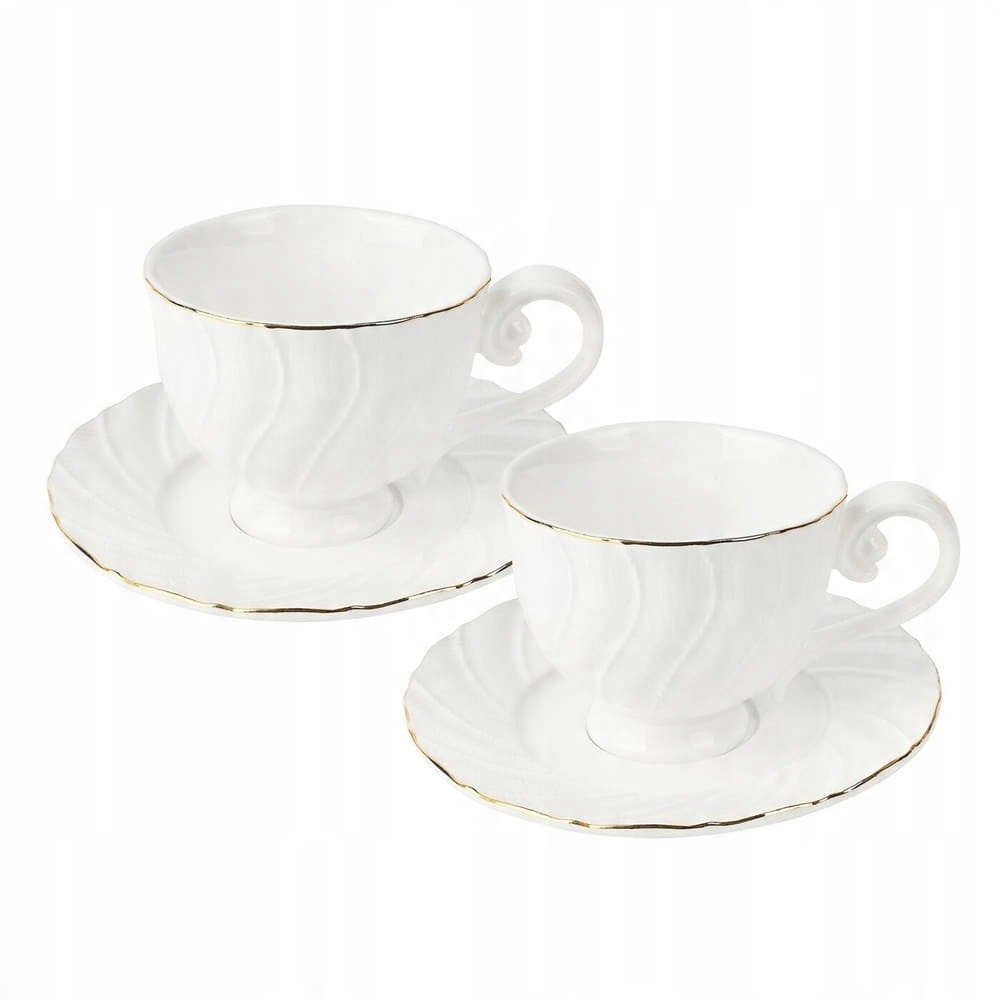 

Komplet 2 filiżanek porcelanowych ze spodkami Sona
