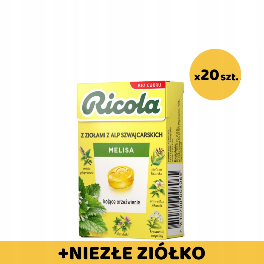 Levně Ricola Melisa 27,5 g (souhrnně 20 kusů) Dárek