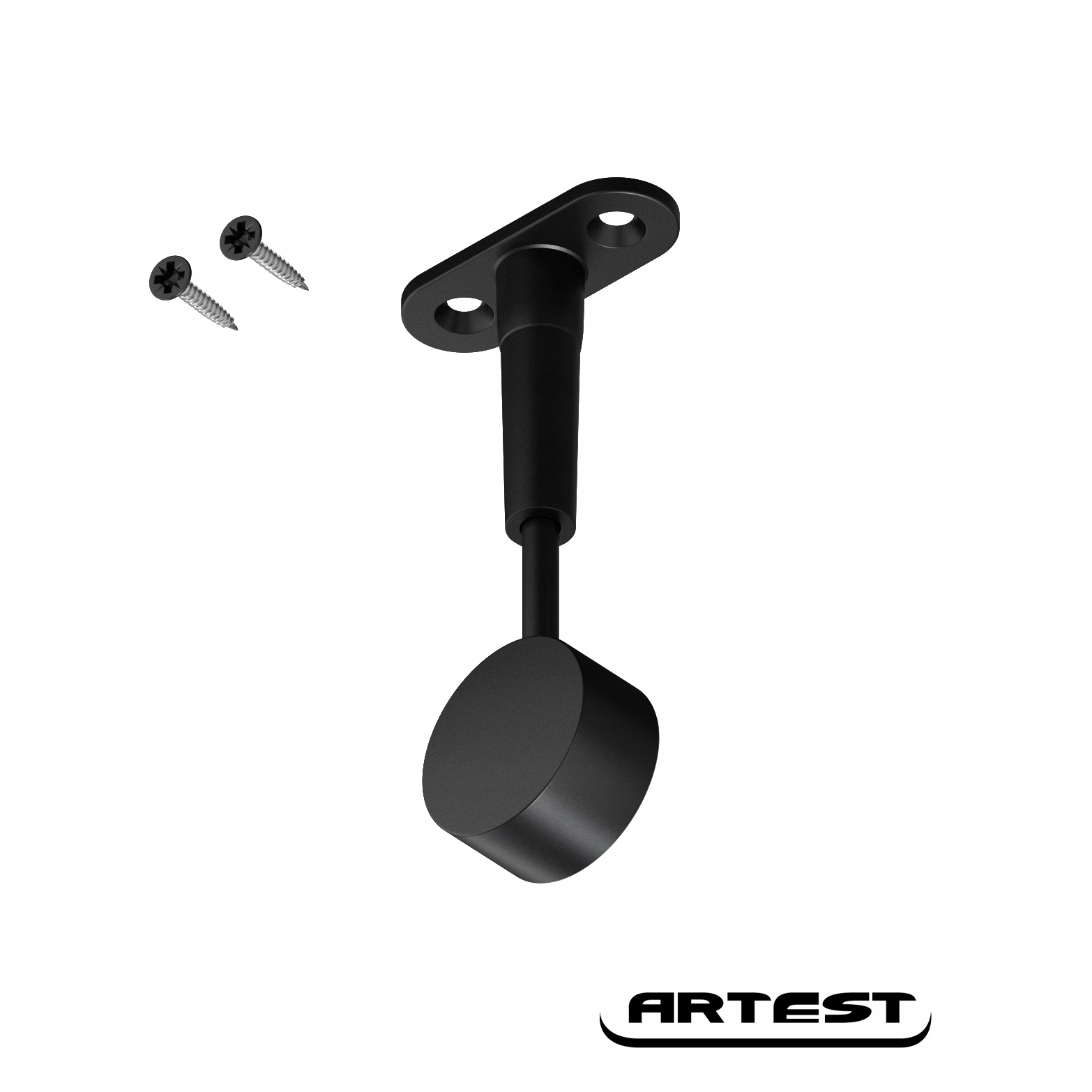 Czarny okrągły uchwyt MODERN do drążka ubraniowego Marka Artest