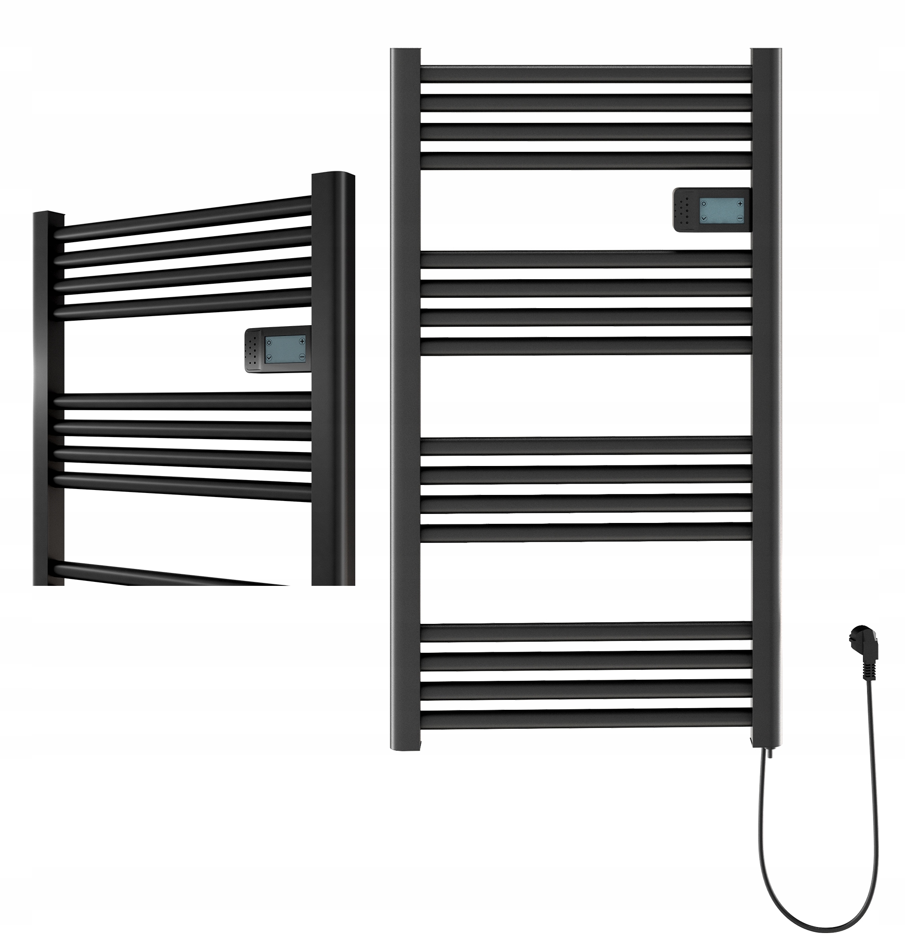 Elektrický Kúpeľňový Radiátor Čierny 500 W Radiátor Programátor 3 Režimy