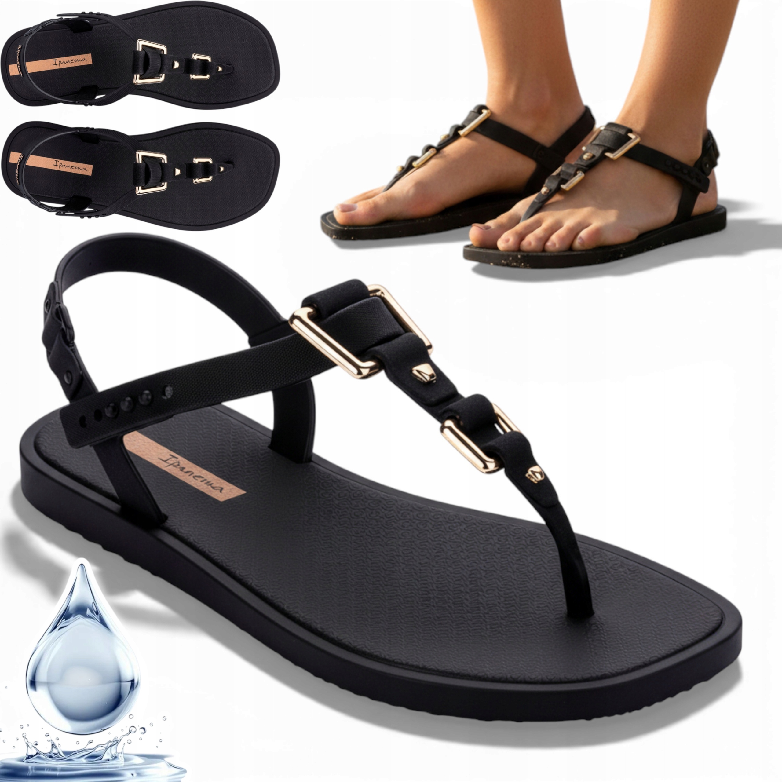 Dámské gumové sandály 38 Ipanema na plážový bazén Lehké, pohodlné, letní