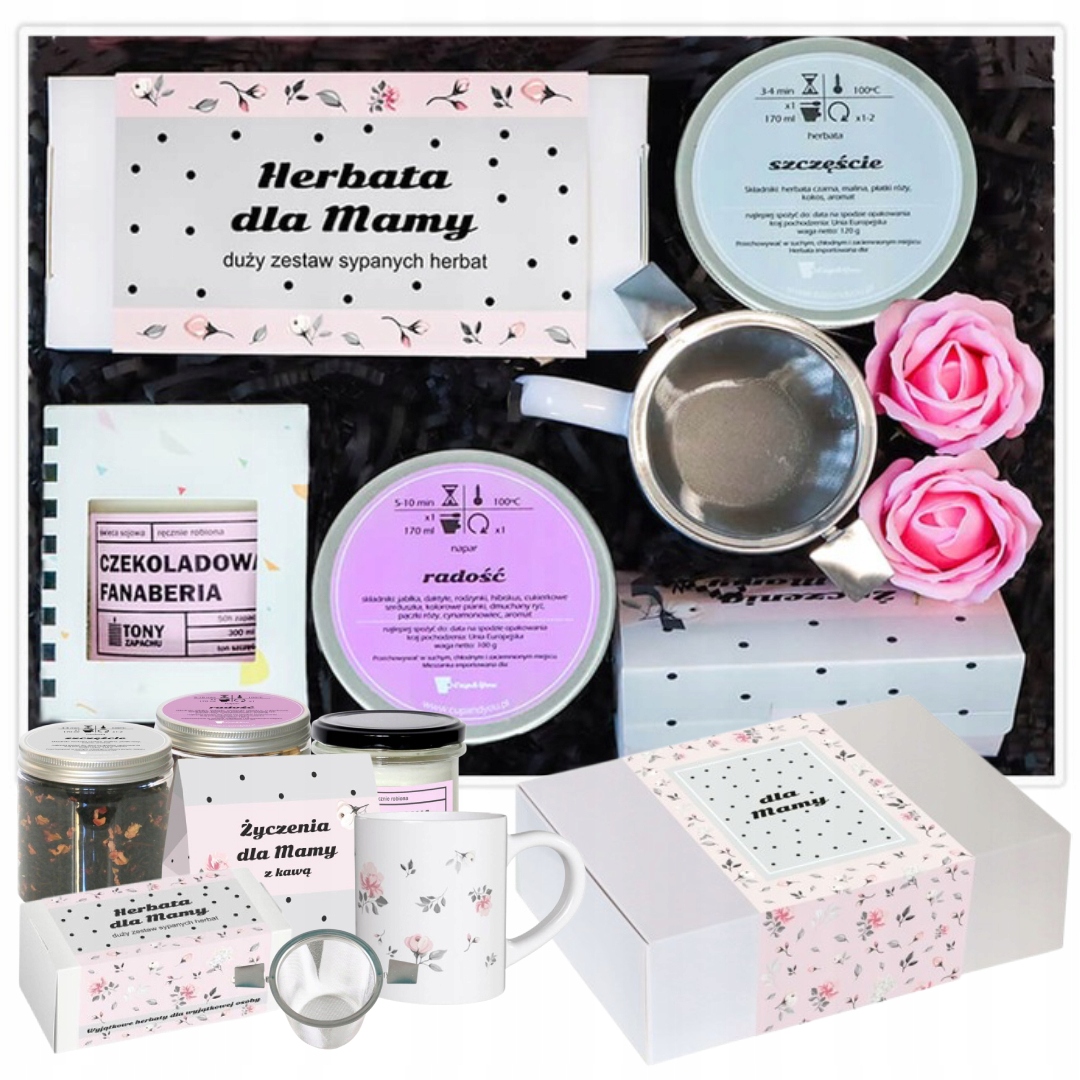 Levně Elegantní dárková sada Box Pro Maminku s čajem a ochucenými kávami