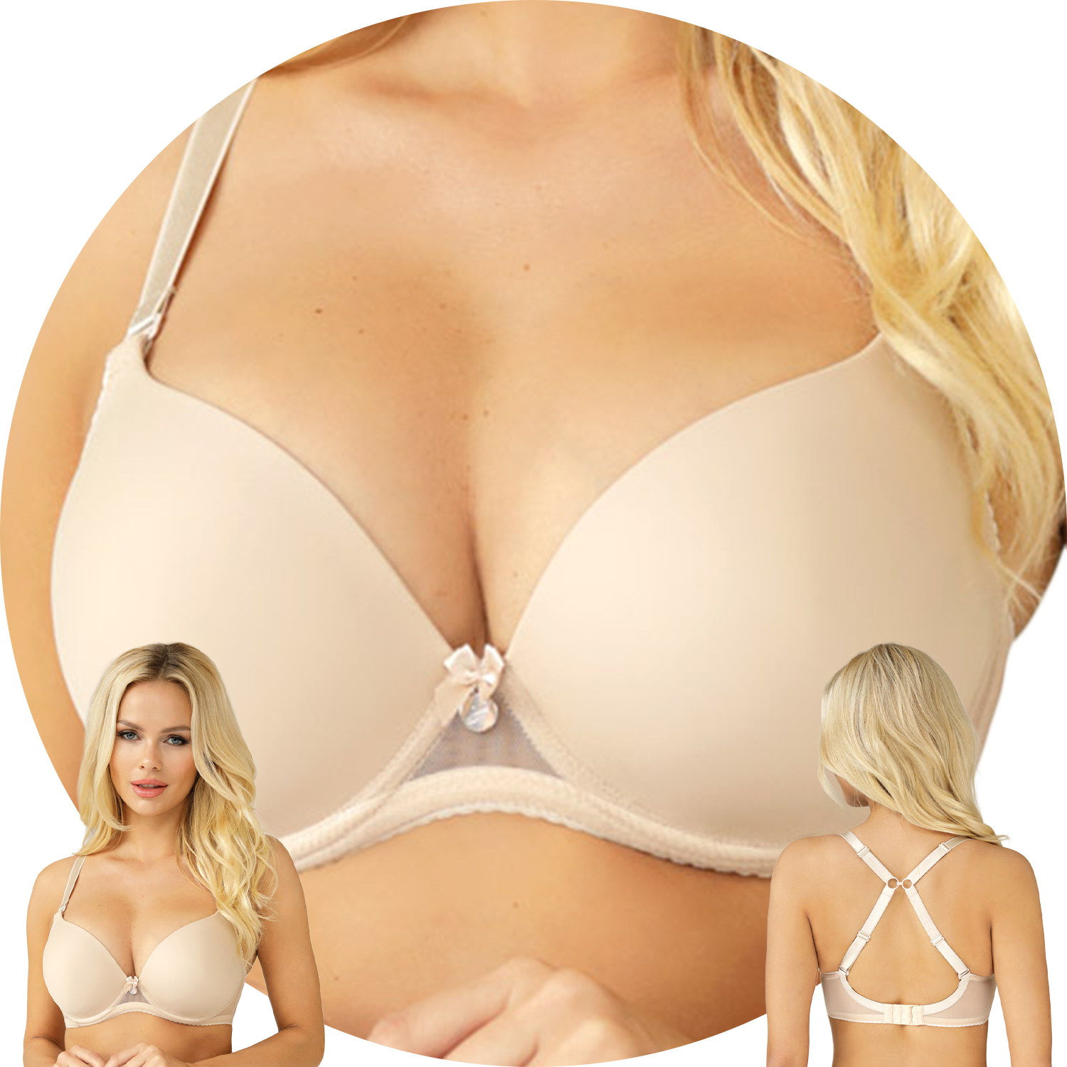 Unikat podprsenka Dagna push-up béžová 85A