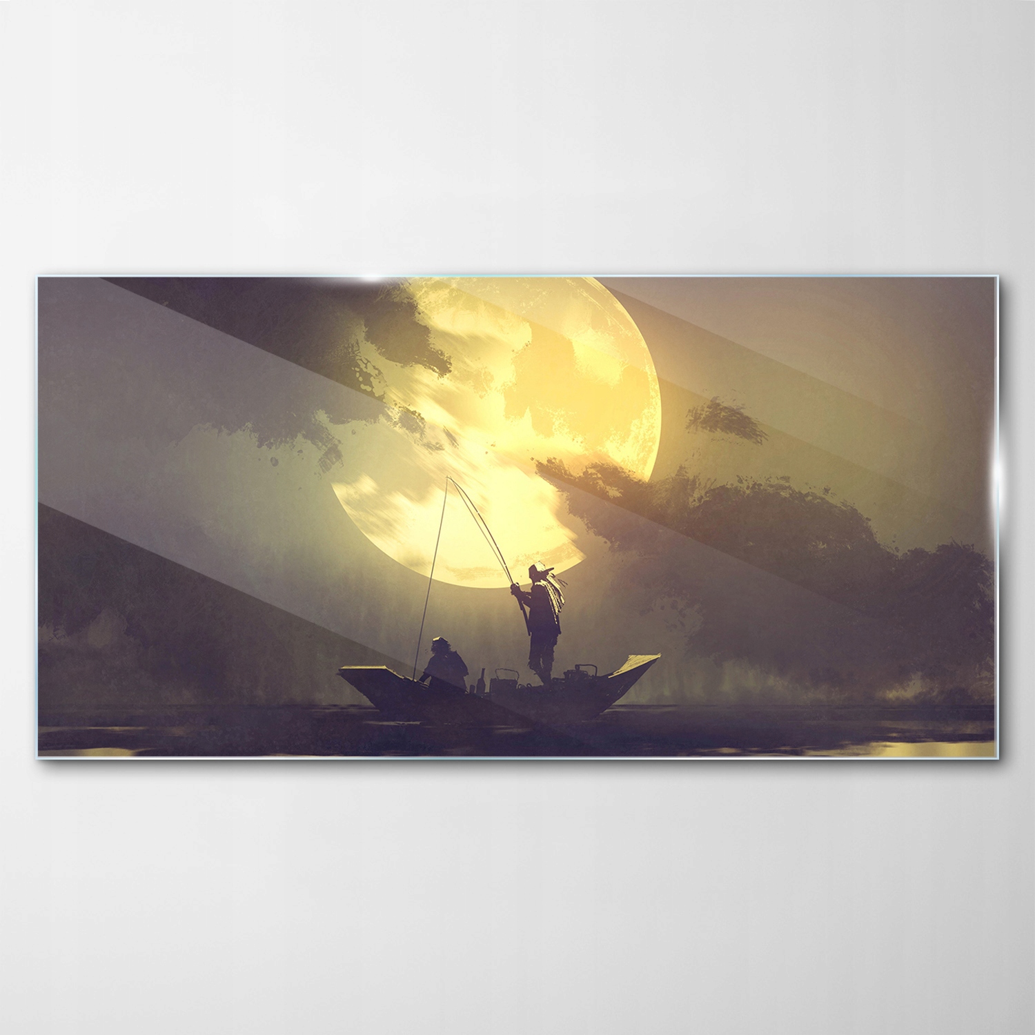 Tvrdený sklenený obraz Rybár Rybársky prút 140x70