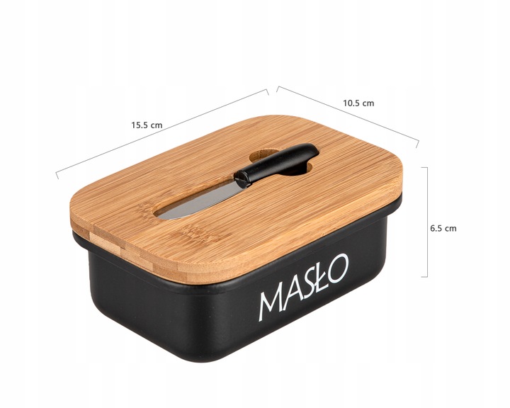 Maselniczka metalowa z deseczką i nożykiem Marka bez marki