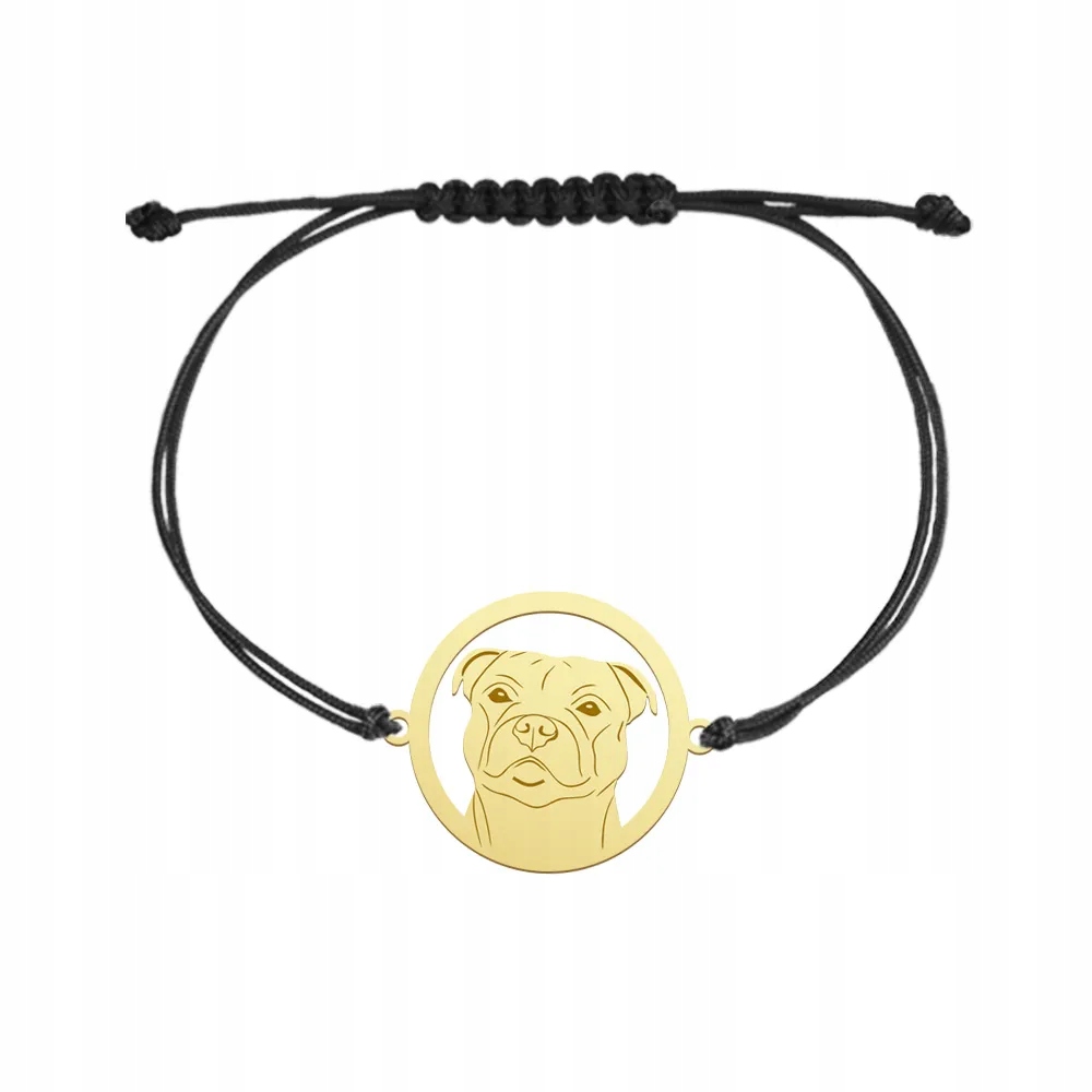 Zlatý náramek ze stafordšírského bulteriéra 925 Dárek Gravírování Bonus