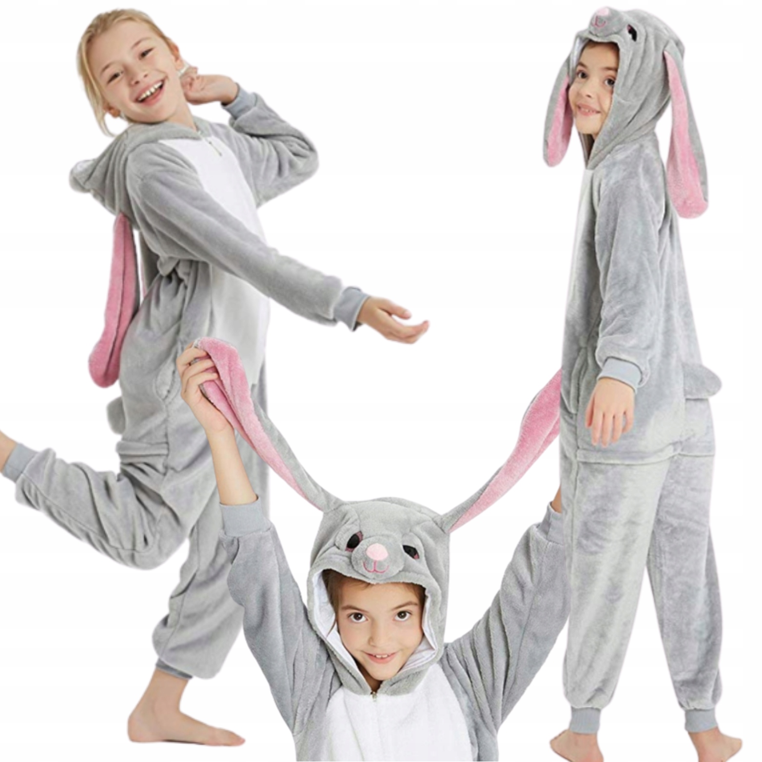 KRÓLIK ZAJĄC USZY DŁUGIE KIGURUMI piżama DRES KOSTIUM STRÓJ 98-104