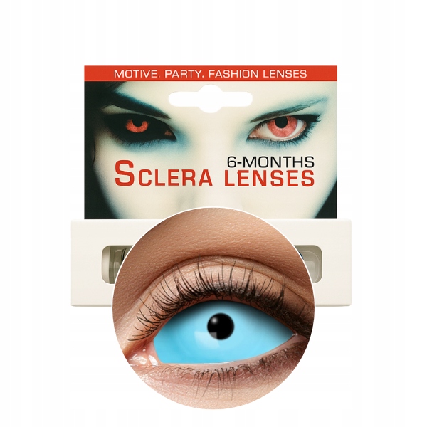 Půlroční Čočky Sclera Frozen Eye Modré 22 MM Halloween
