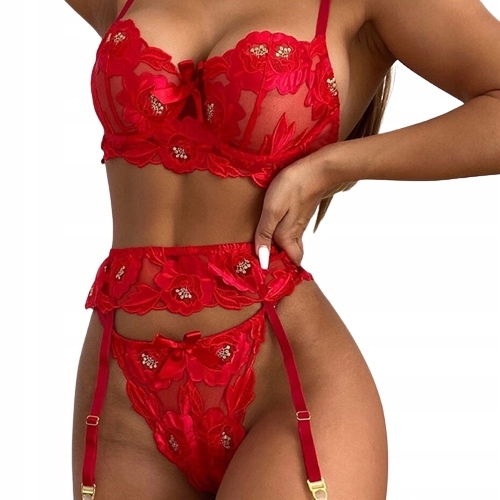 SEKSOWNA BIELIZNA EROTYCZNA ZMYSŁOWA DAMSKA KORONKOWA KOMPLET Rozmiar S Marka Inna marka