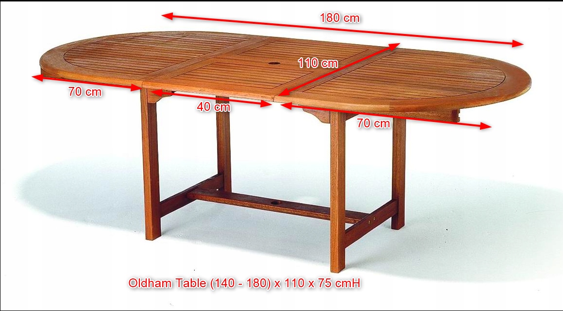 Zestaw mebli ogrodowych z drewna Oldham z szerokim stołem i 4 krzesłami EAN (GTIN) 5907534712223