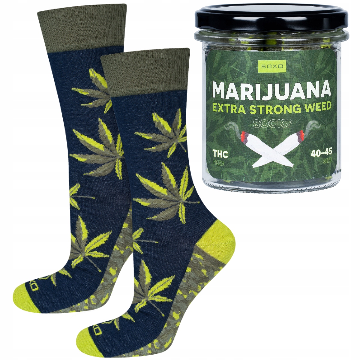 

Skarpety Męskie Słoik Soxo Skarpetki Marihuana Cbd