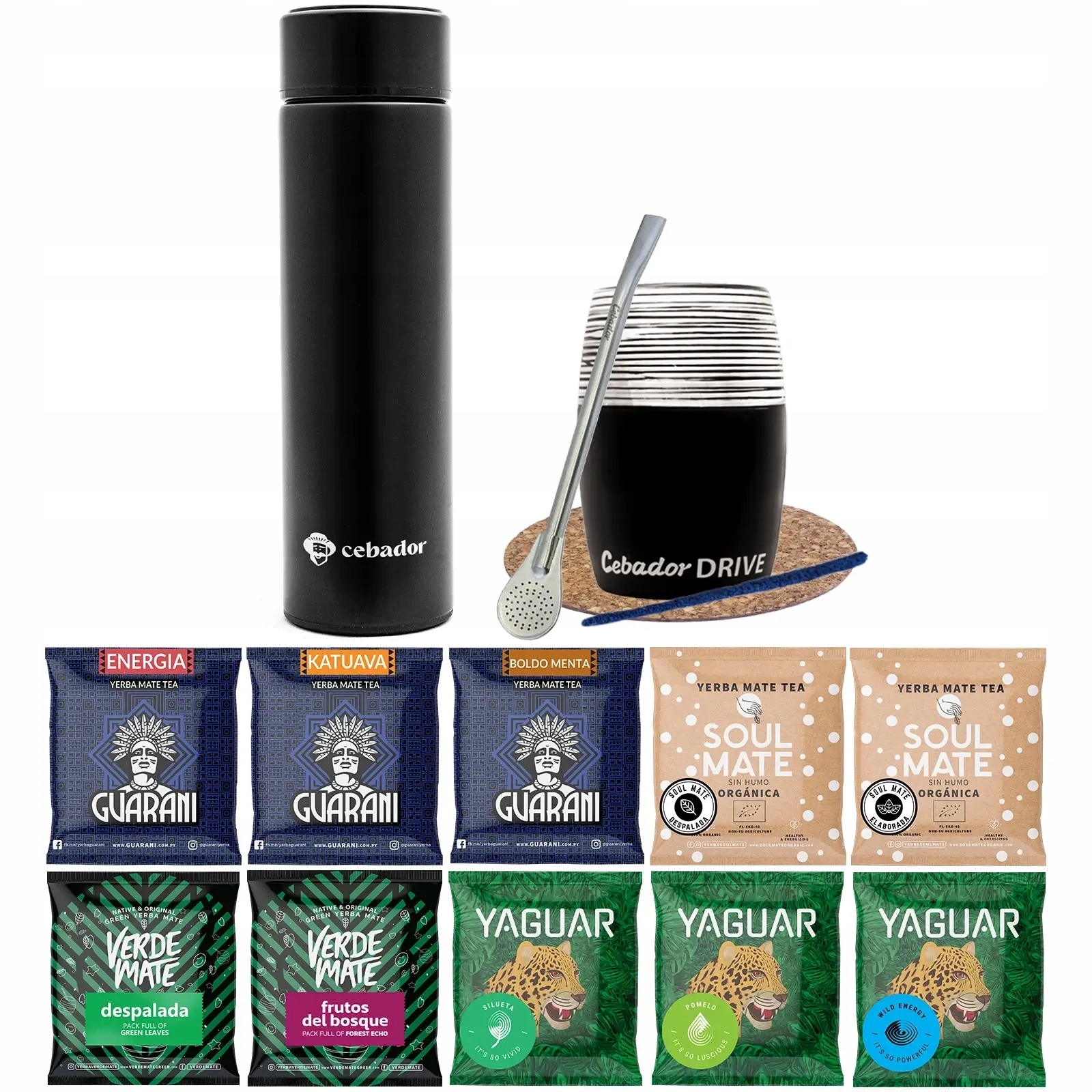 Zestaw Yerba Mate z Termosem Tykwa i Bombilla 10x50g 500g