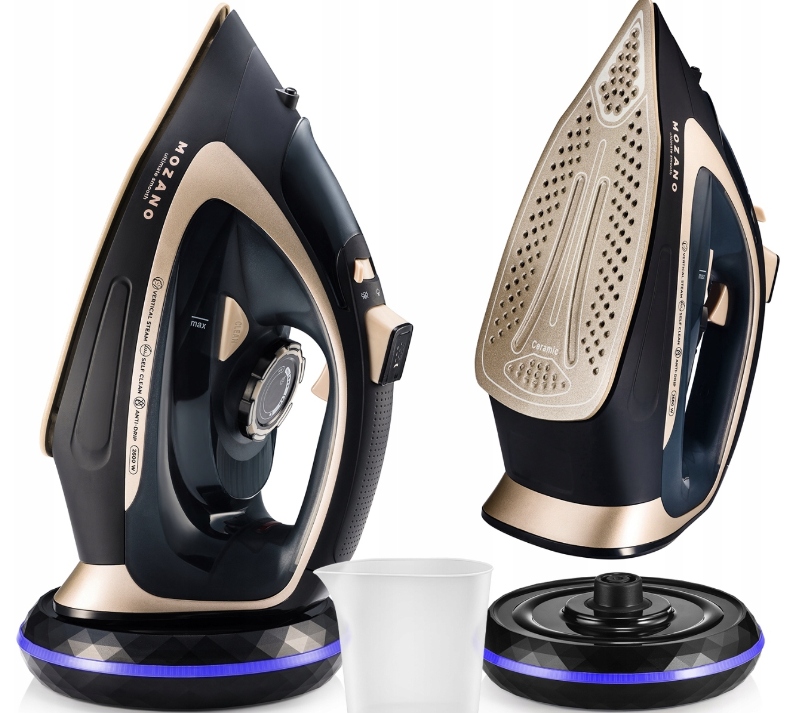BEZPRZEWODOWE PAROWE ŻELAZKO MAZANO MOCNE 2600W CERAMICZNA STOPA POWŁOKA Rodzaj stopy ceramiczna