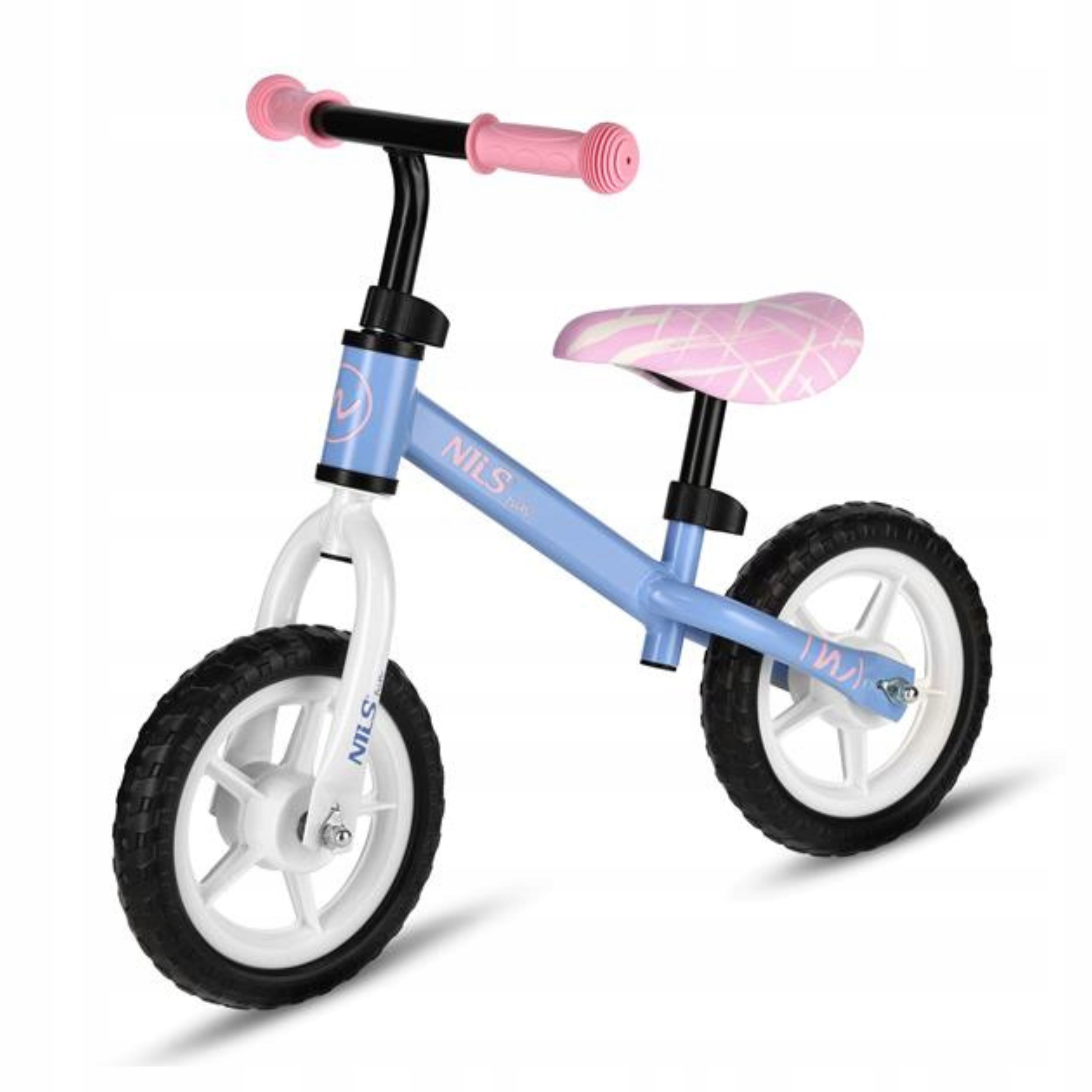 Rowerek biegowy dla dzieci dwukołowy Nils Fun RB134 niebieski