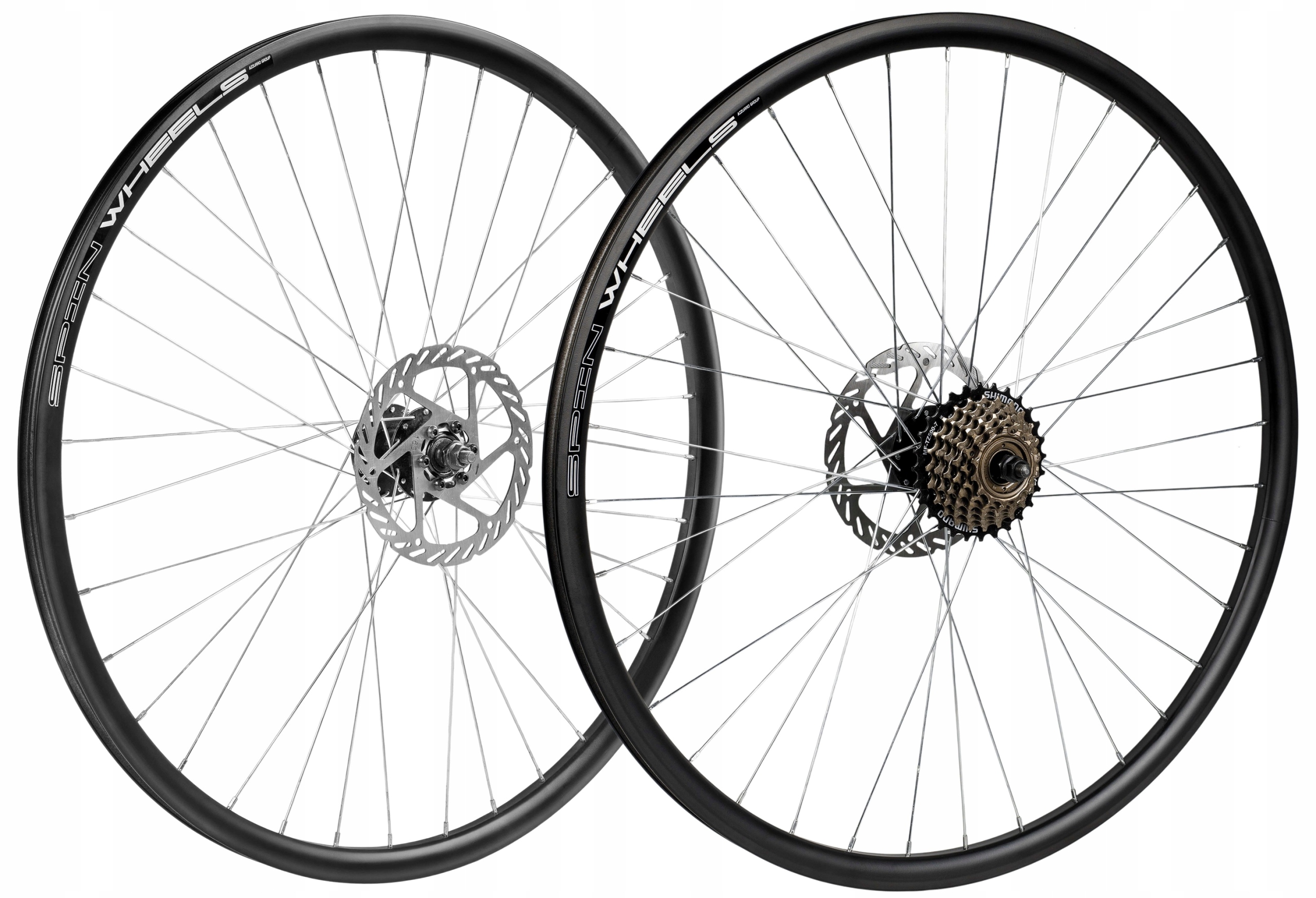 Koło Rowerowe 28 Cali Przednie Tylne Wolnobieg 7 Rzędów Tarczowe Komplet