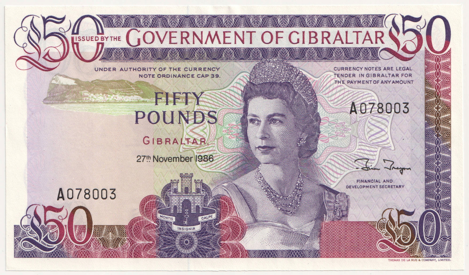 21.dbr.Gibraltar, 50 Funtów 1986, P.24, St.1/1-