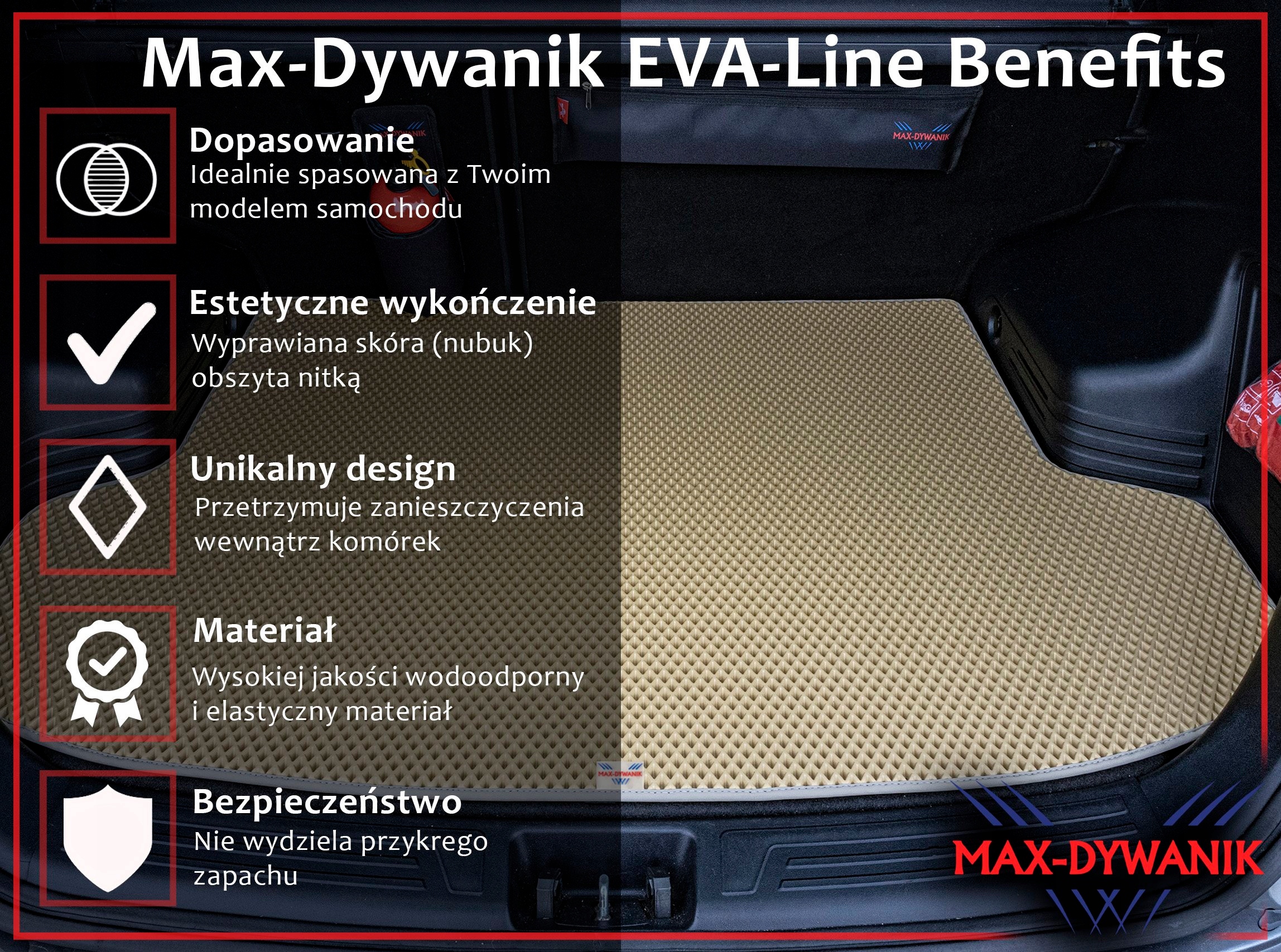 Dodge Ram TRX Pick-up 2024- Mata bagażnika - Beżowy romby Stan opakowania oryginalne