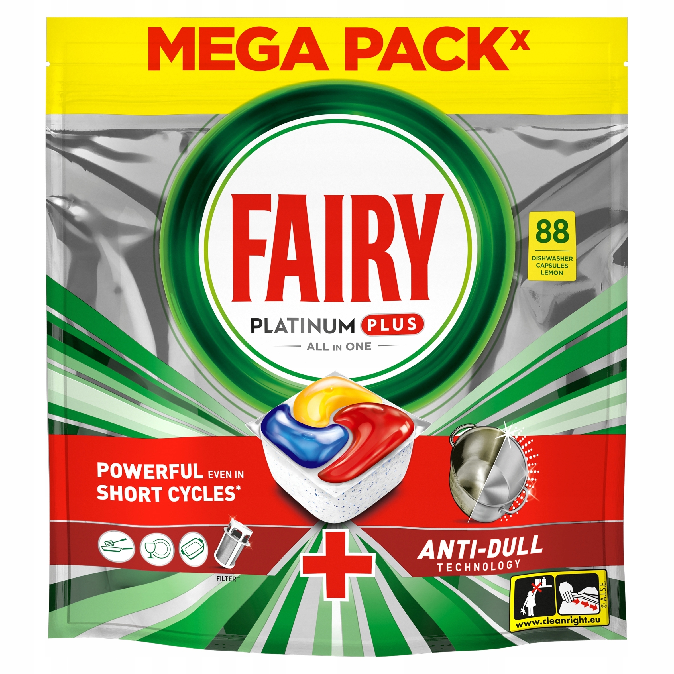 Fairy Platinum Plus All in One kapsułki Tabletki do zmywarki 88 sztuk