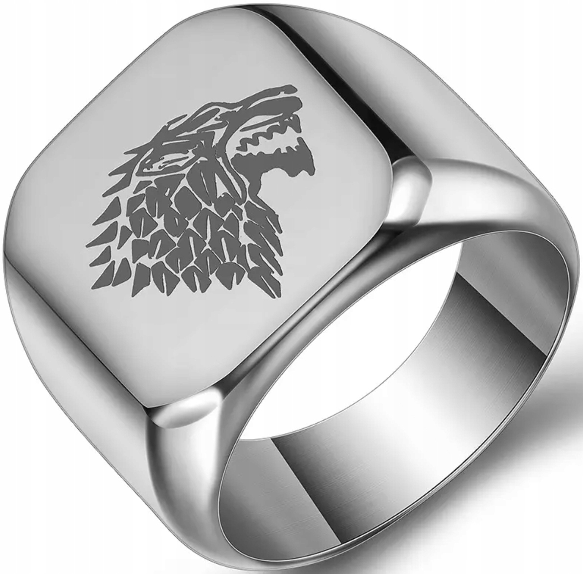 Stříbrný signet s vlkem Wolf Zaklínač Luxusní Elegantní Ocel