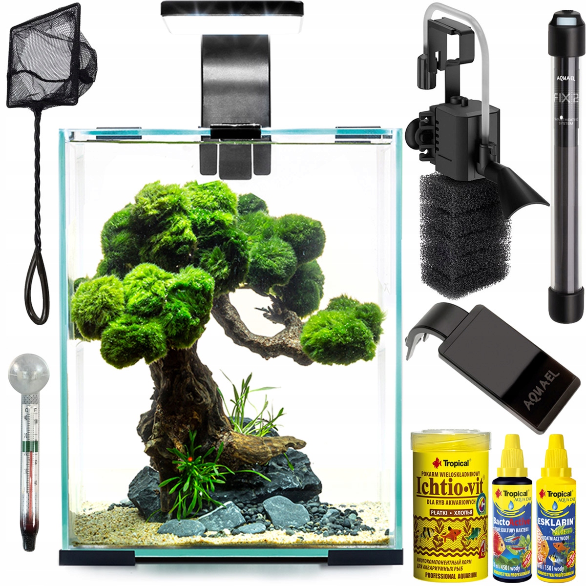 Shrimp Set Day & Night 10 Czarny Wyposażenie Zestaw Akwariowy