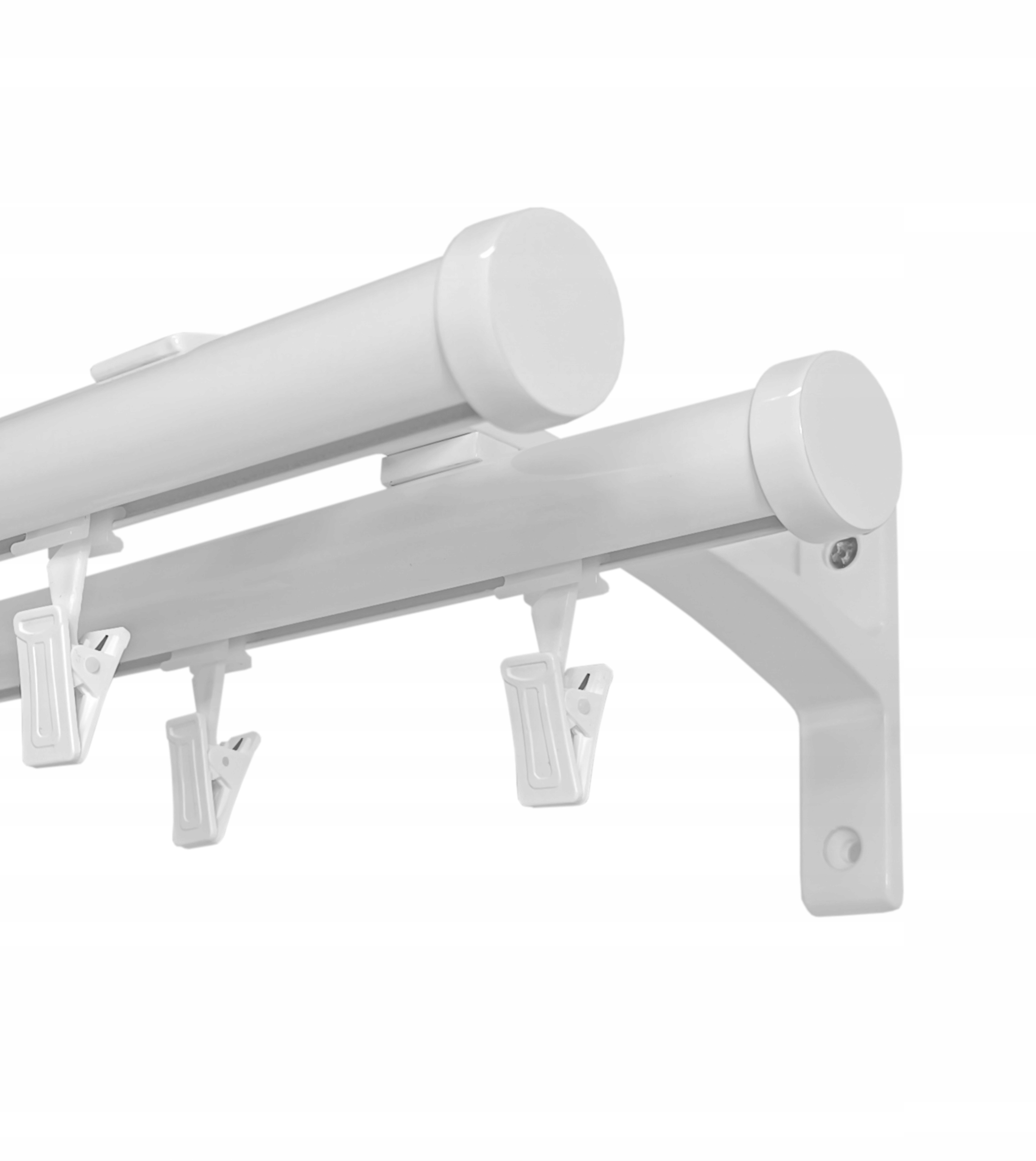 Garnýž Kolejnicový Aluminiový 20+20 mm Bílý 300 cm žabka