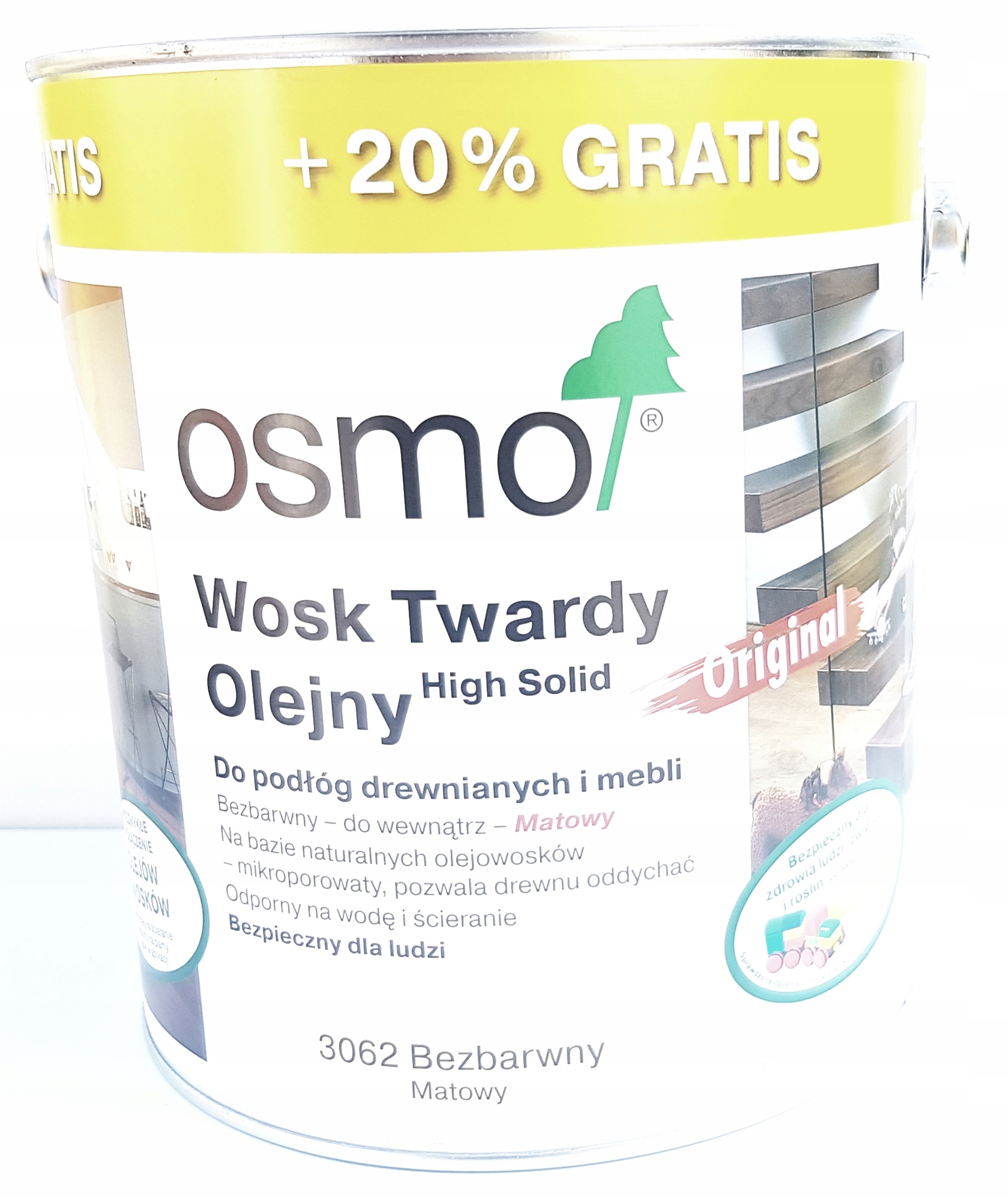 Osmo 3062 BEZBARWNY WOSK DO DREWNA Matowy 3l