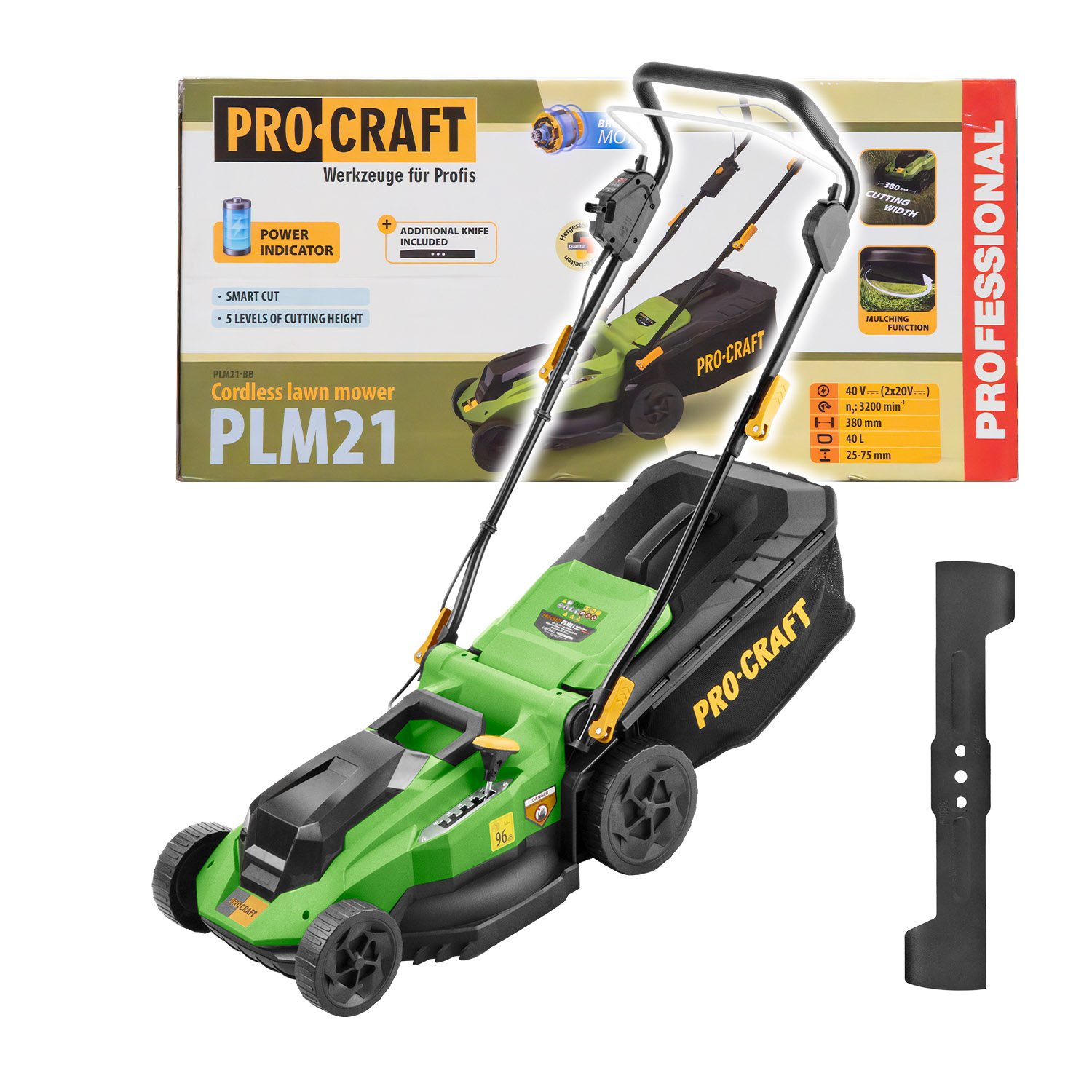 Aku kosačka Procraft PLM21bb (bez batérie a nabíjačky)