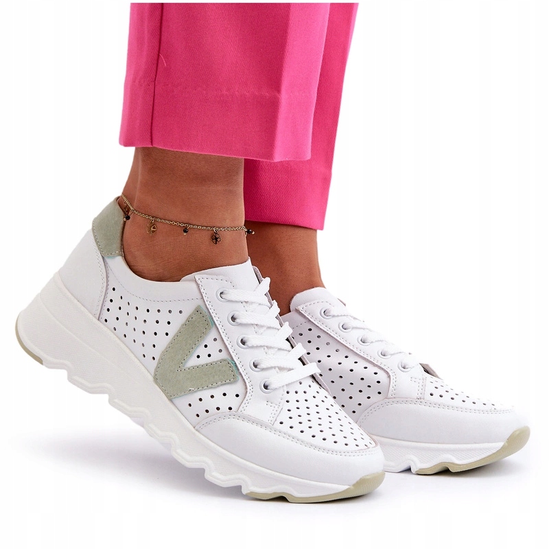 Dámské Kožené Sportovní Boty Lehké Vinceza Bílé, Velikost 36