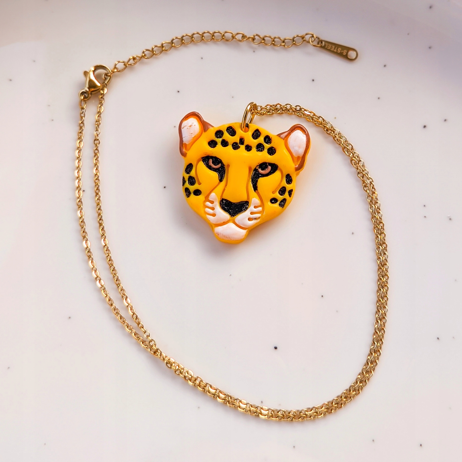 Náhrdelník s jaguárem, gepardem, leopardem s obrázkem velké kočky, boho