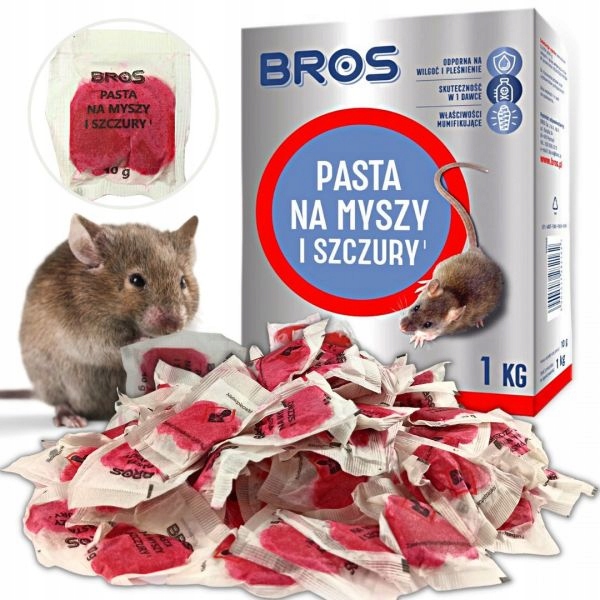 PASTA 1KG NA MYSZY SZCZURY SKUTECZNA BROS TRUTKA