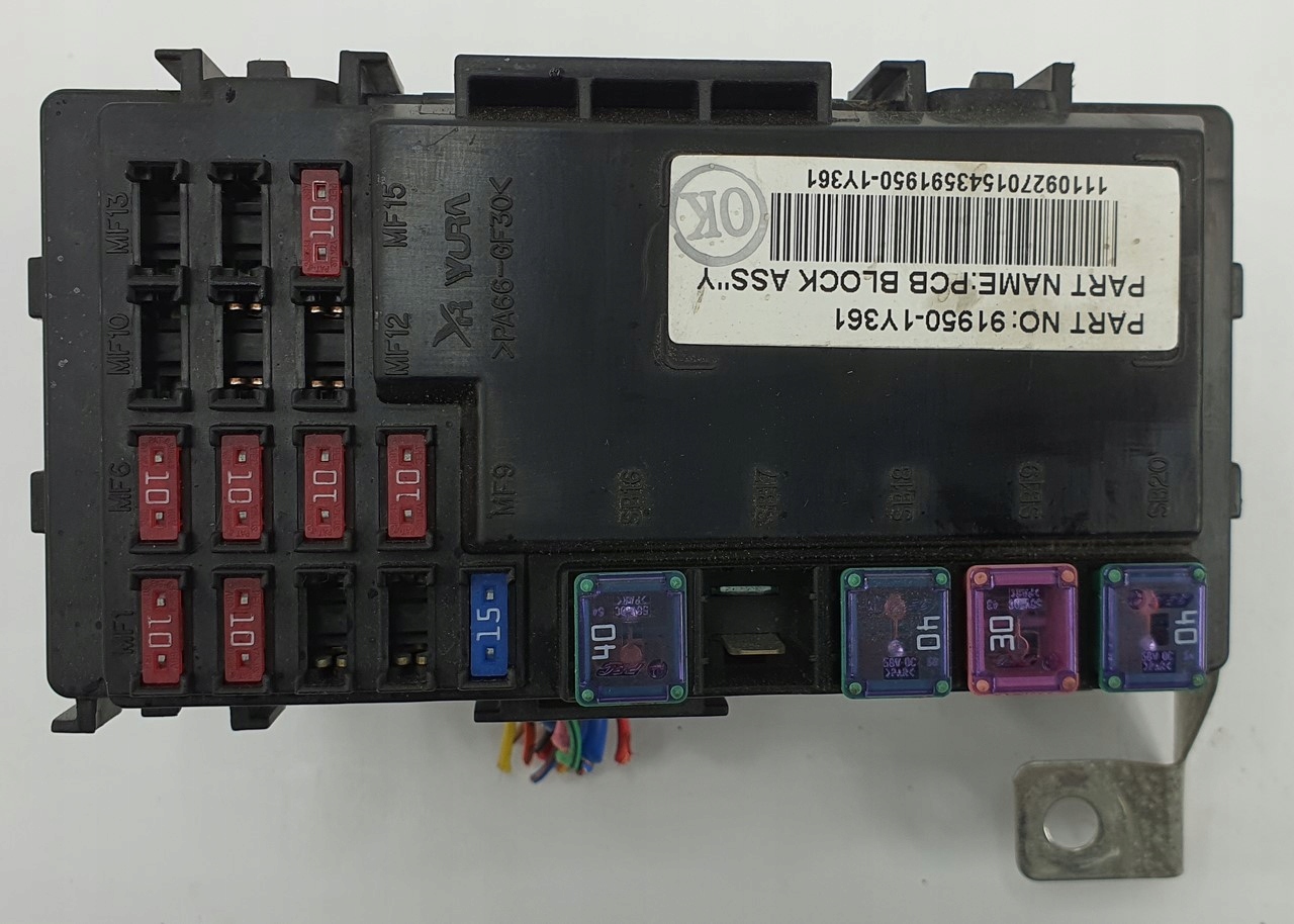 SKRZYNKA BEZPIECZNIKÓW KIA PICANTO II 1.0 12V