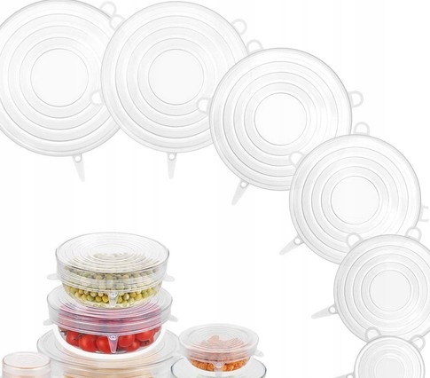 

Uniwersalne Pokrywki Silikonowe do żywności 6 szt