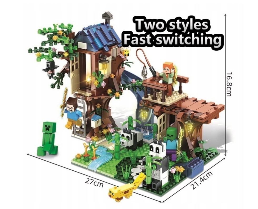 KLOCKI MINECRAFT BUDOWA DOMU DOMEK NA DRZEWIE HOUSE BUILDING Marka inna