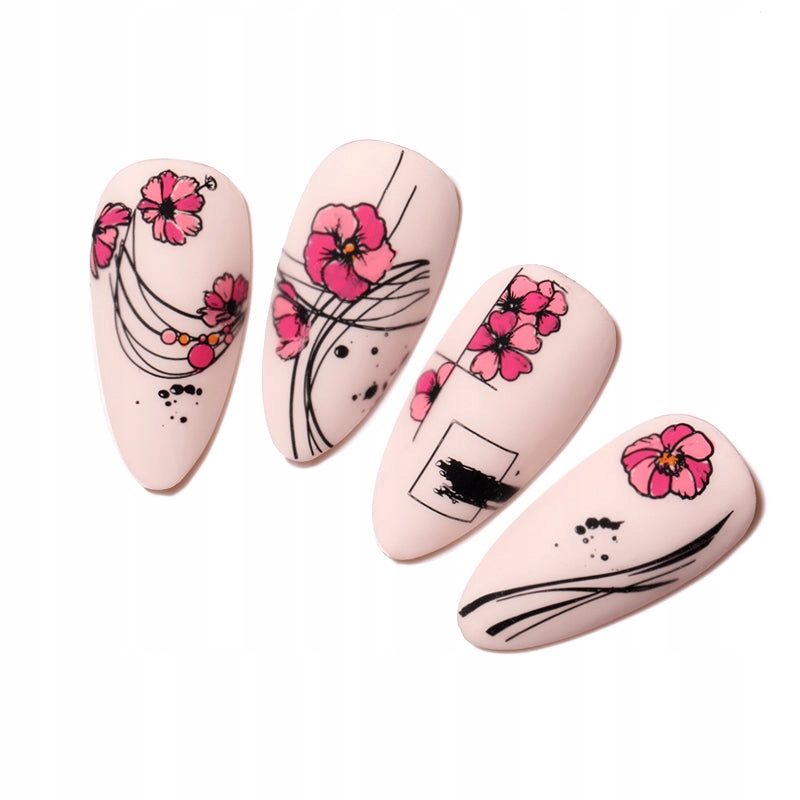 Płytka do Stempli do zdobienia Paznokci KWIATKI Marka Frezarkowo