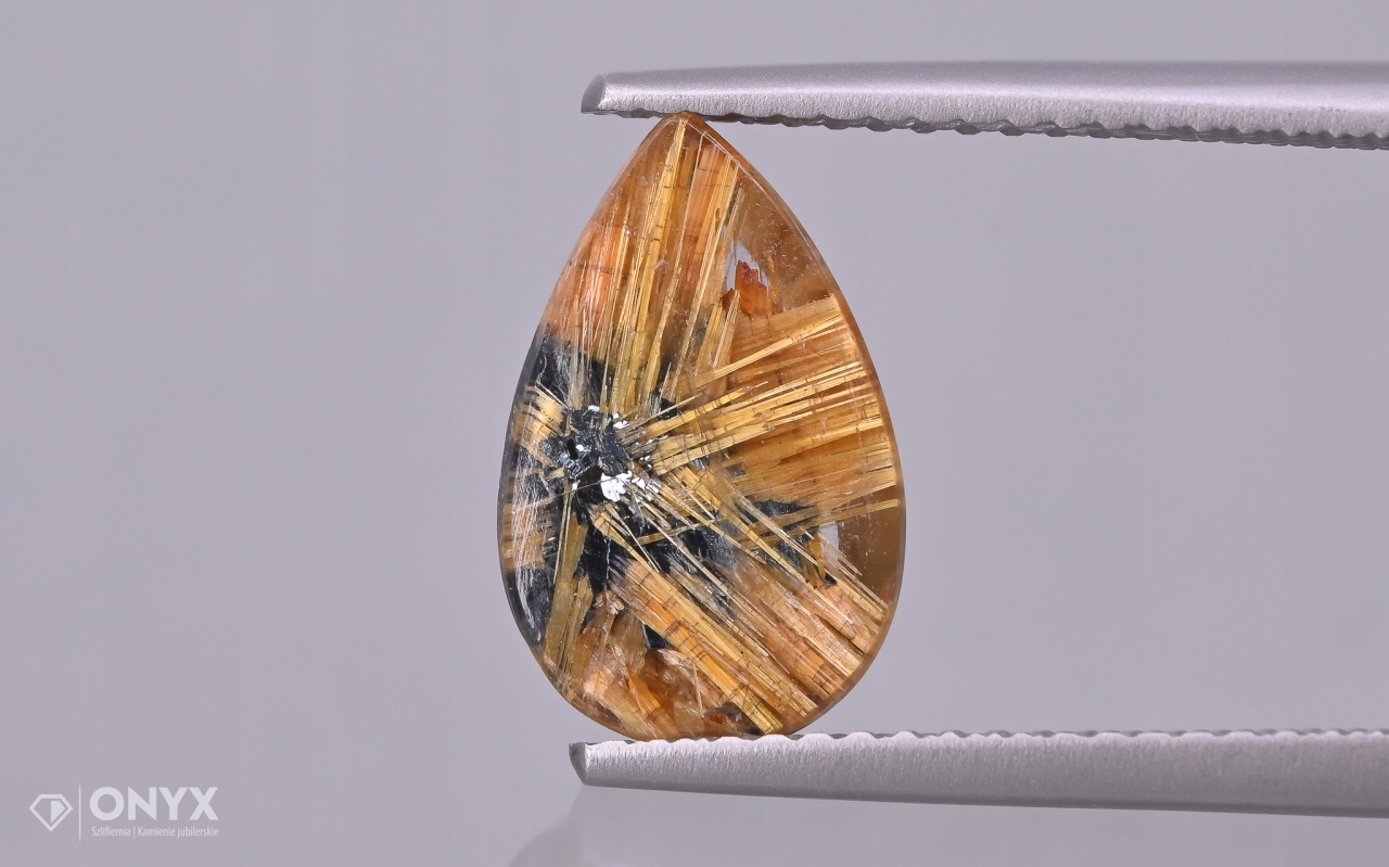 Křemen s rutilem mělký slzný 12,5x8 mm