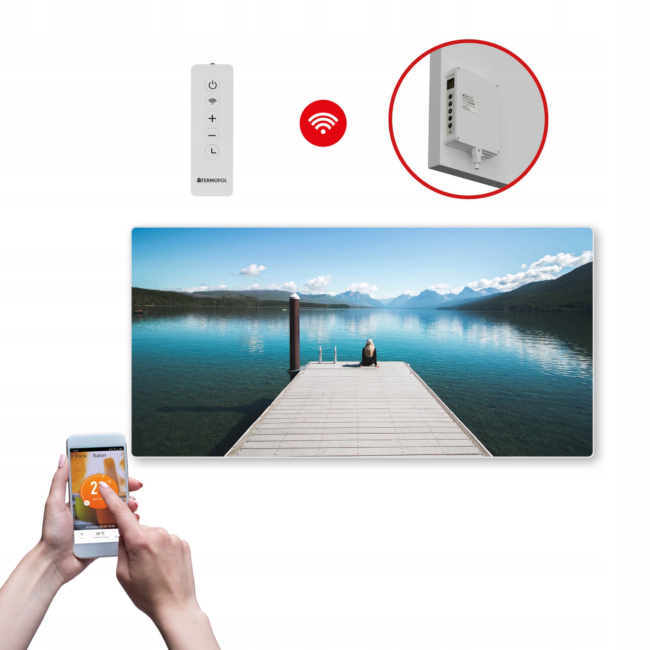 Dekoračný infračervený Ohrievací Panel s výkonom 700 W a Wifi