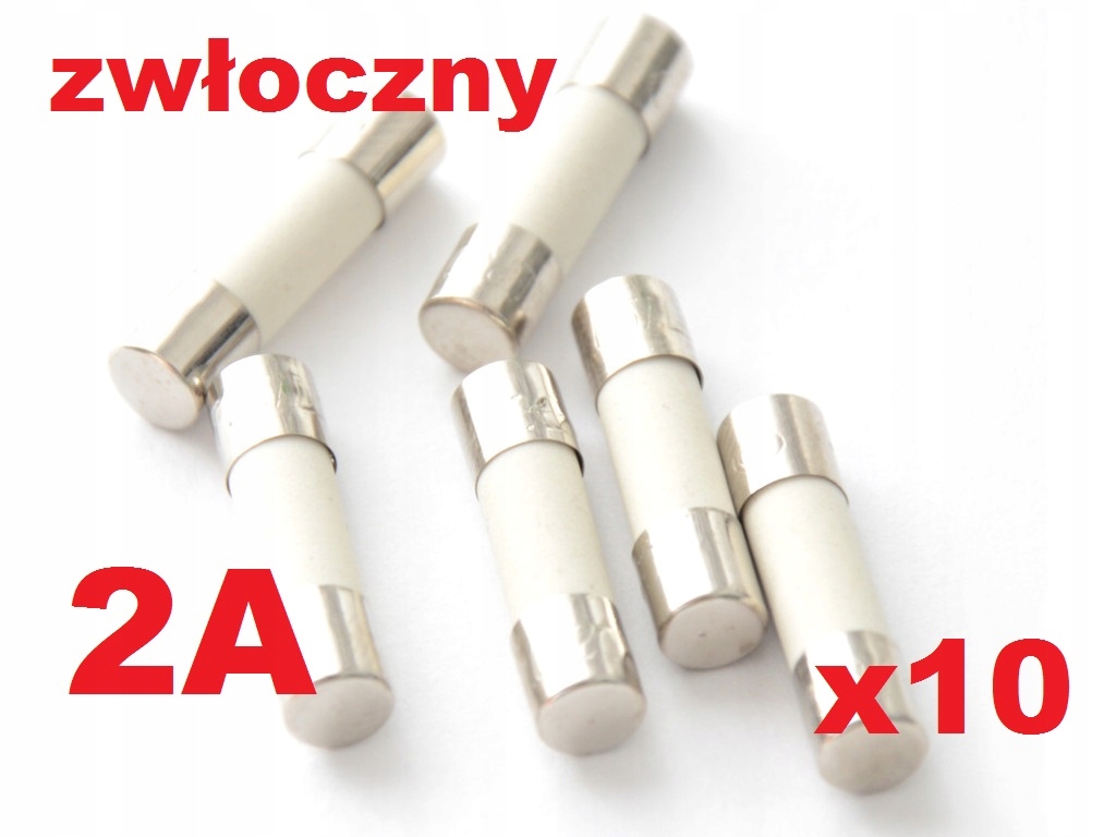 

2A bezpieczni zwłoczny ceramicz. 5x20mm 10szt