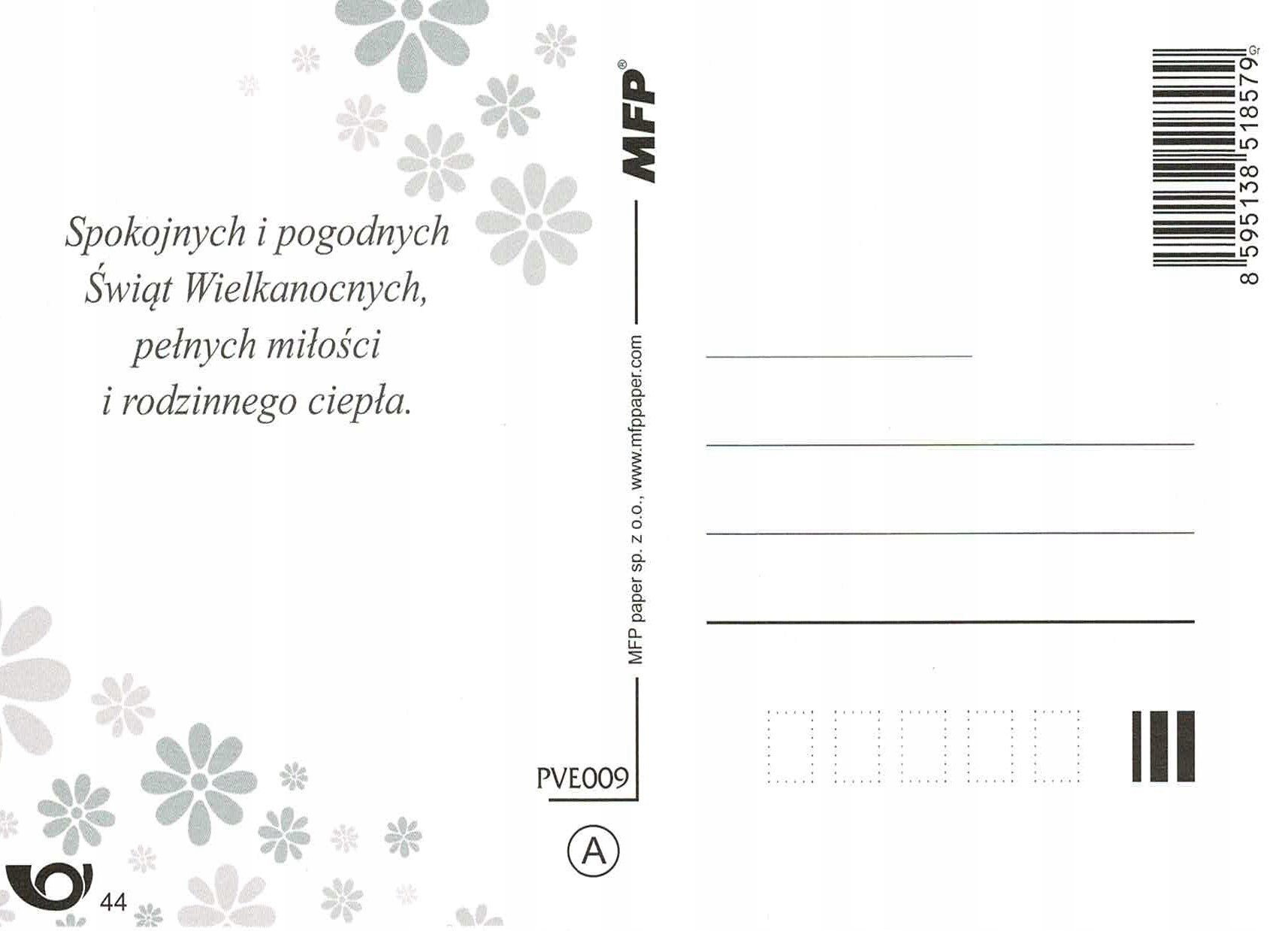 POCZTÓWKA KARTKA WIELKANOC ŚWIĘTA 1 SZTUKA Marka MFP