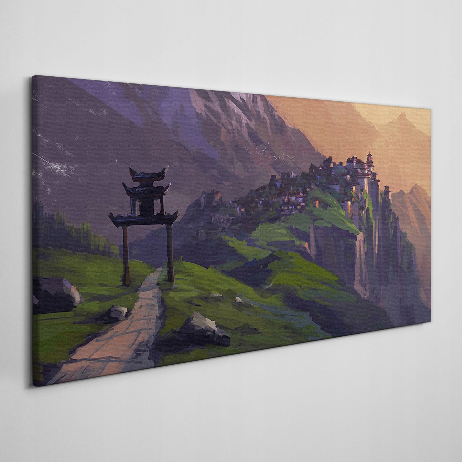 

Obraz na płótnie Malarstwo miasto góry 100x50 cm