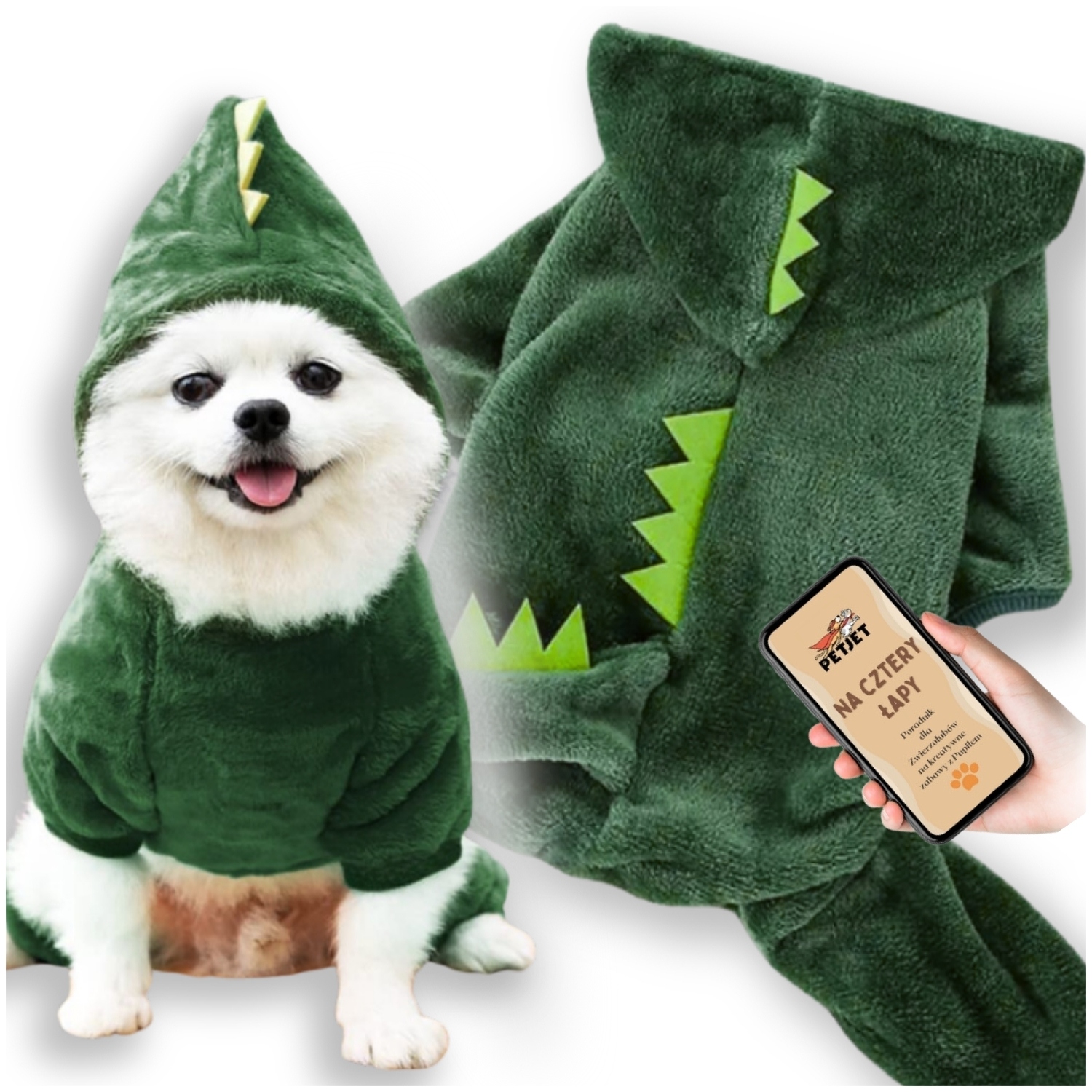 Zimní obleček pro psa drak dinosaurus kombinéza kostým pro pejska teplý XL