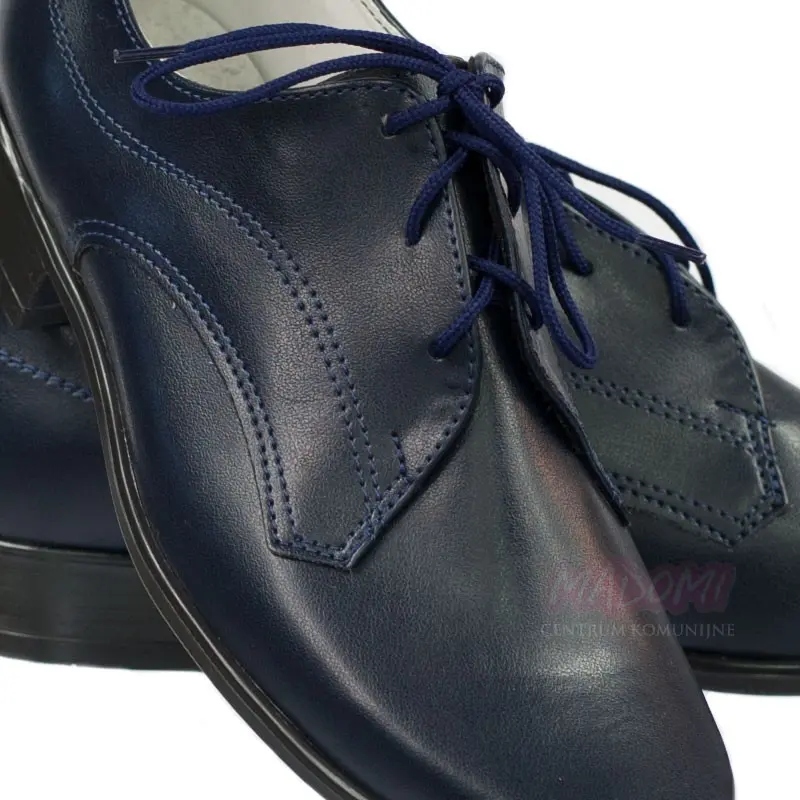 Buty wizytowe dla chłopca chłopięce okolicznościowe komunia granat OM12-36 Odcień granatowy