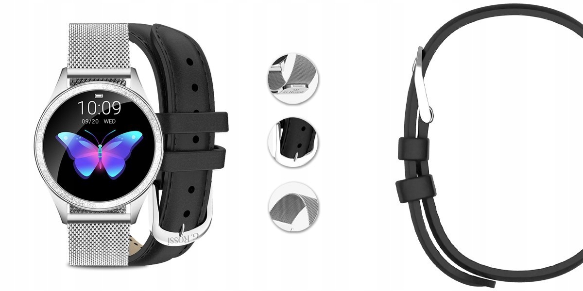 ZEGAREK SMARTWATCH DAMSKI G.ROSSI ELEGANCKI NA PREZENT 2 PASKI Model G.RSWBF2-3C1-2