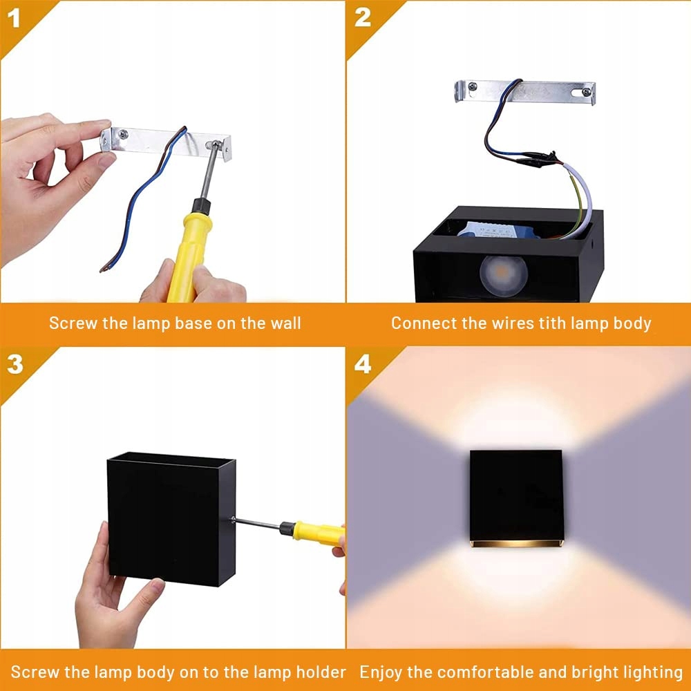 Kinkiet LED Czarny Nowoczesny Ścienny Ciepły Biały 2 Szt 7W 3000K CHEVVY — miniatura 4