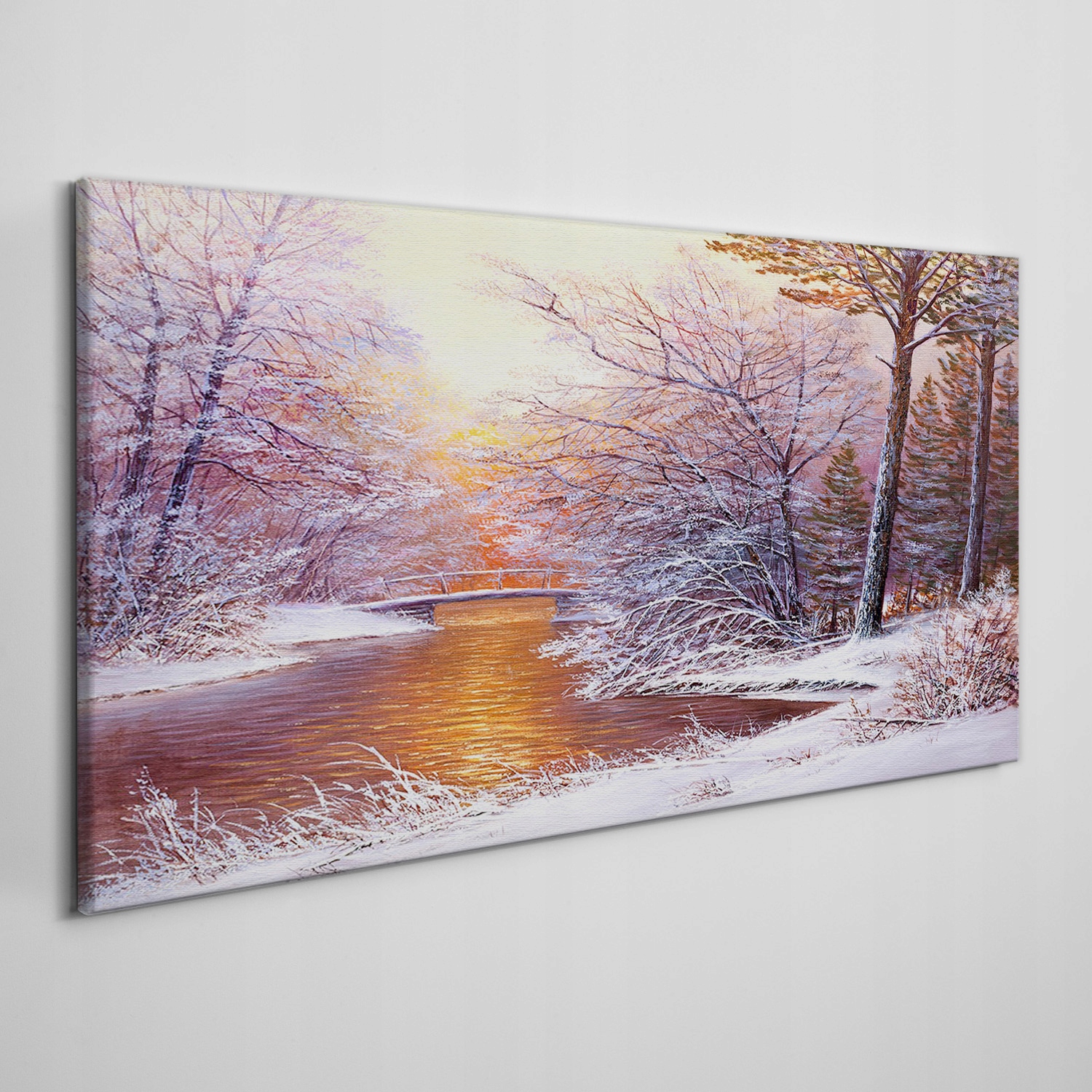 

Obraz na płótnie Malarstwo zima drzewa 100x50 cm