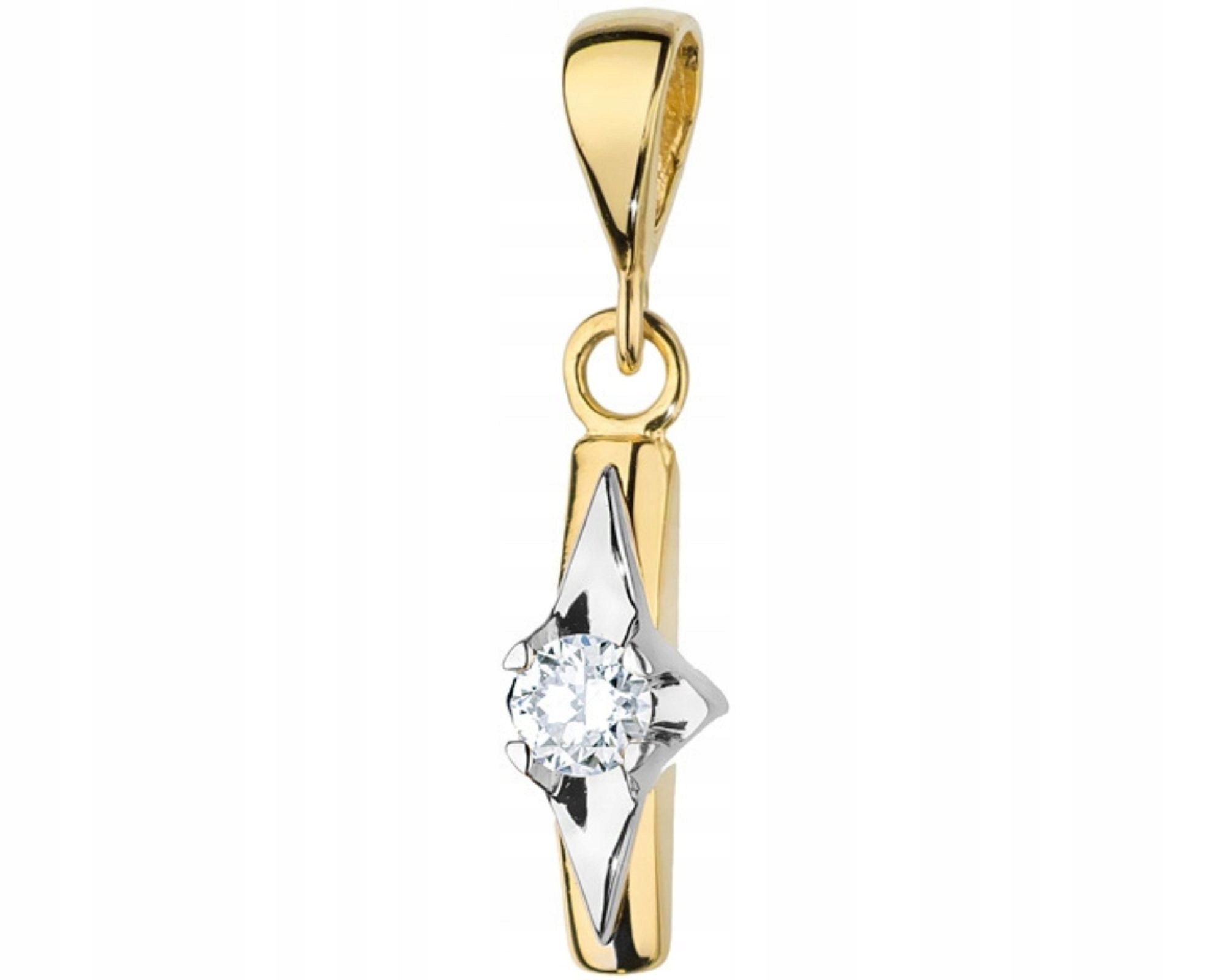 Zlatý přívěsek přívěsek s diamantovým briliantem 585
