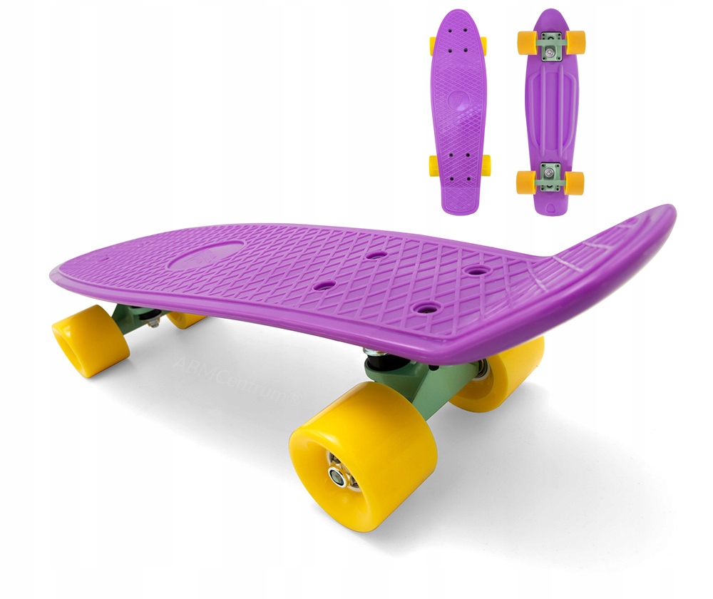Deskorolka Deska Fiszka Mocna 55cm Fioletowa Żółta