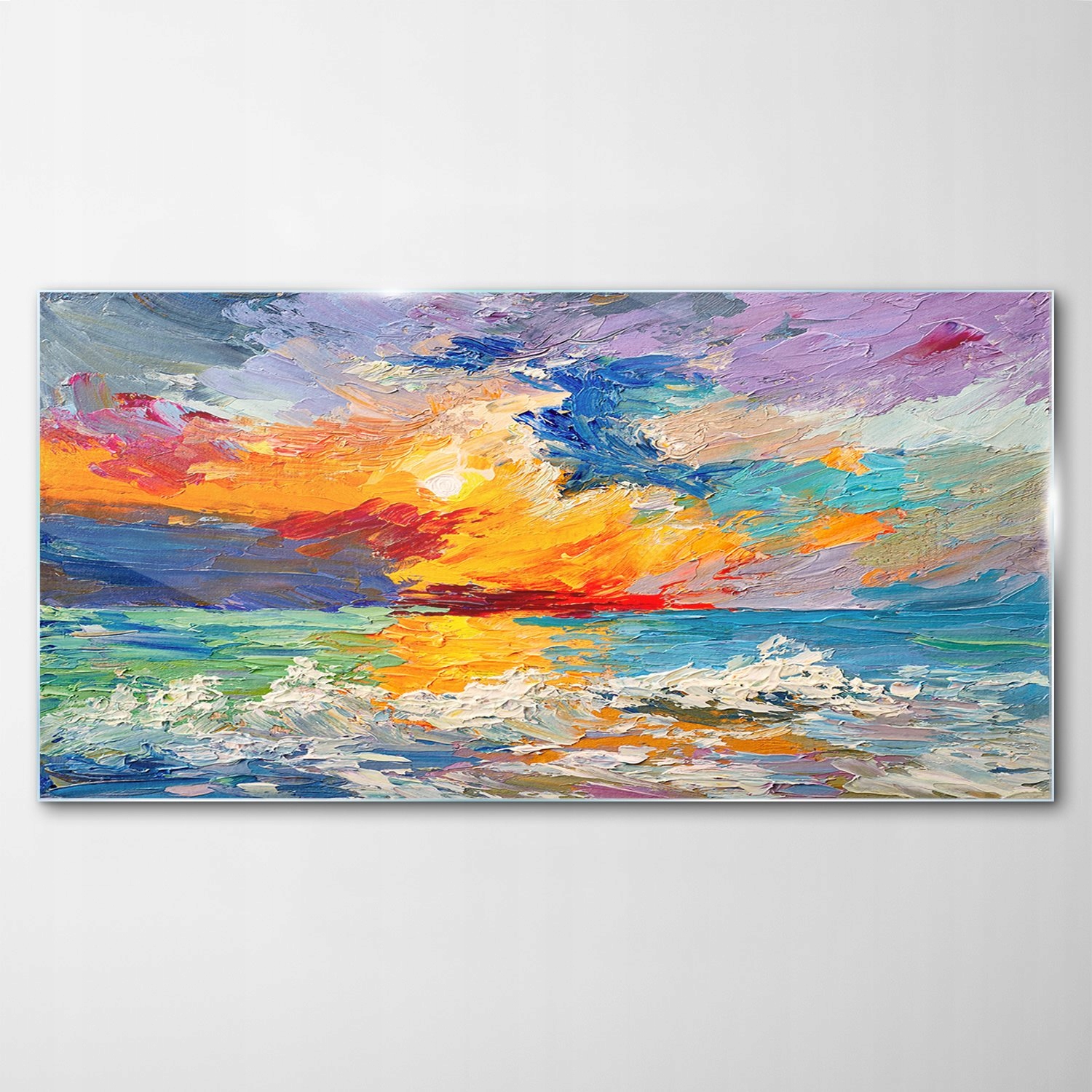 Obraz na skle Dekor more západ slnka 140x70