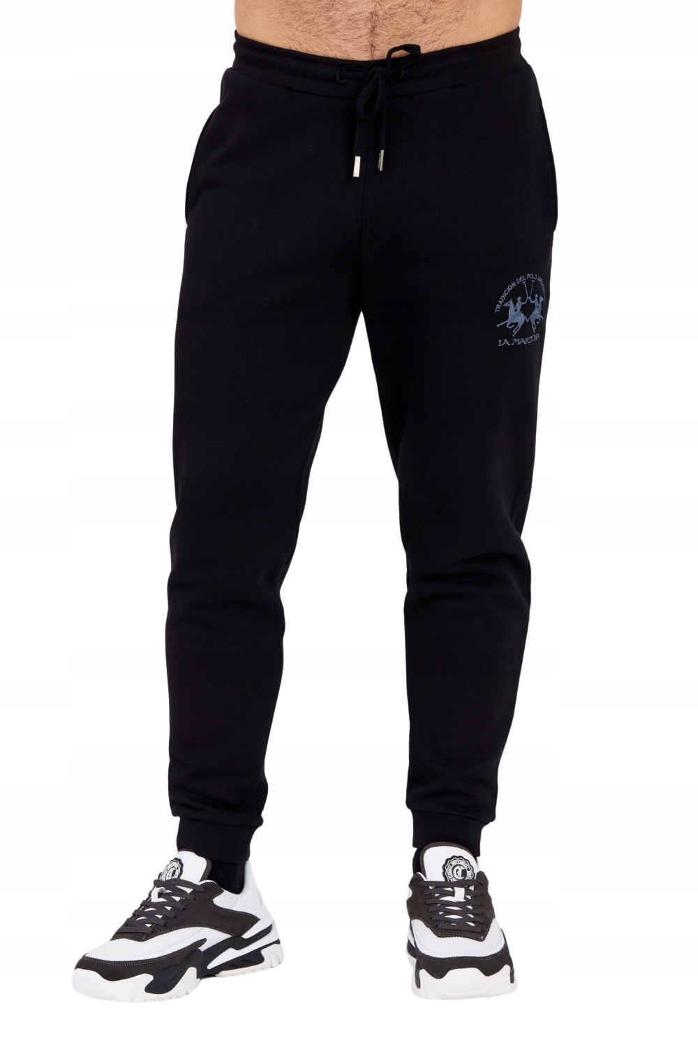 La Martina Černé pánské tepláky s velkým logem, velikost XL