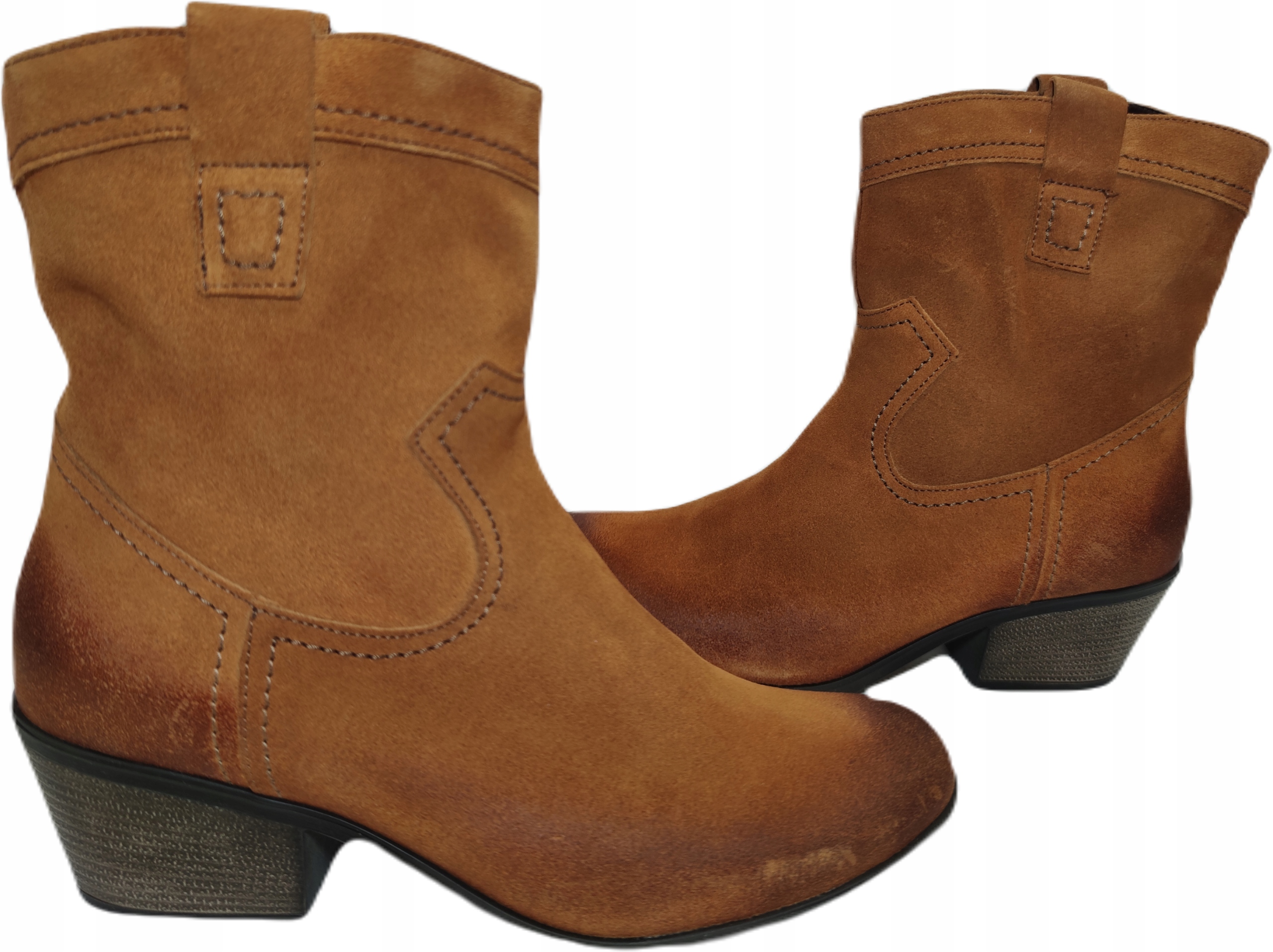 Kovbojské Boty semiš Francesco Caballero 345 rudý r38