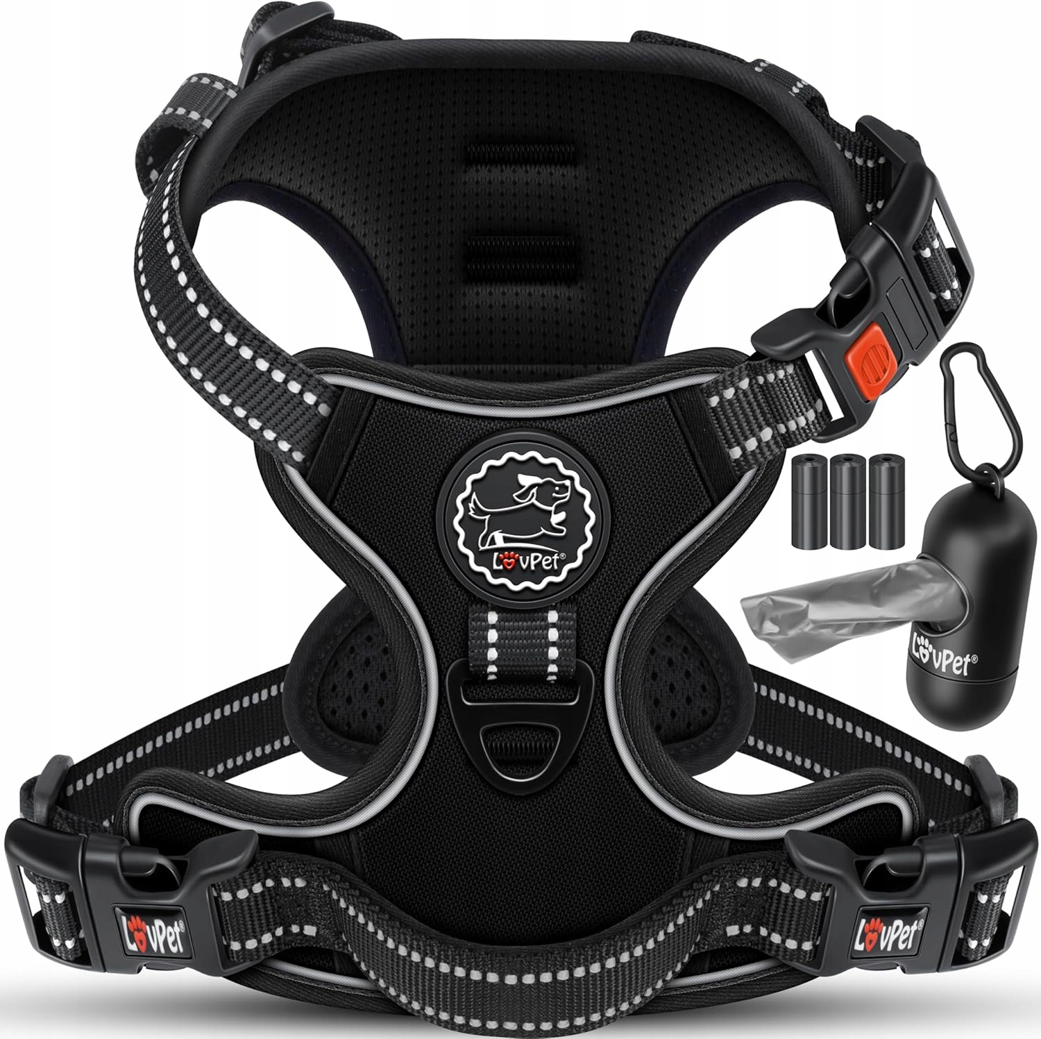 Levně Postroj Pro Psa Nastavitelný Lovpet, Černý, Velikost S